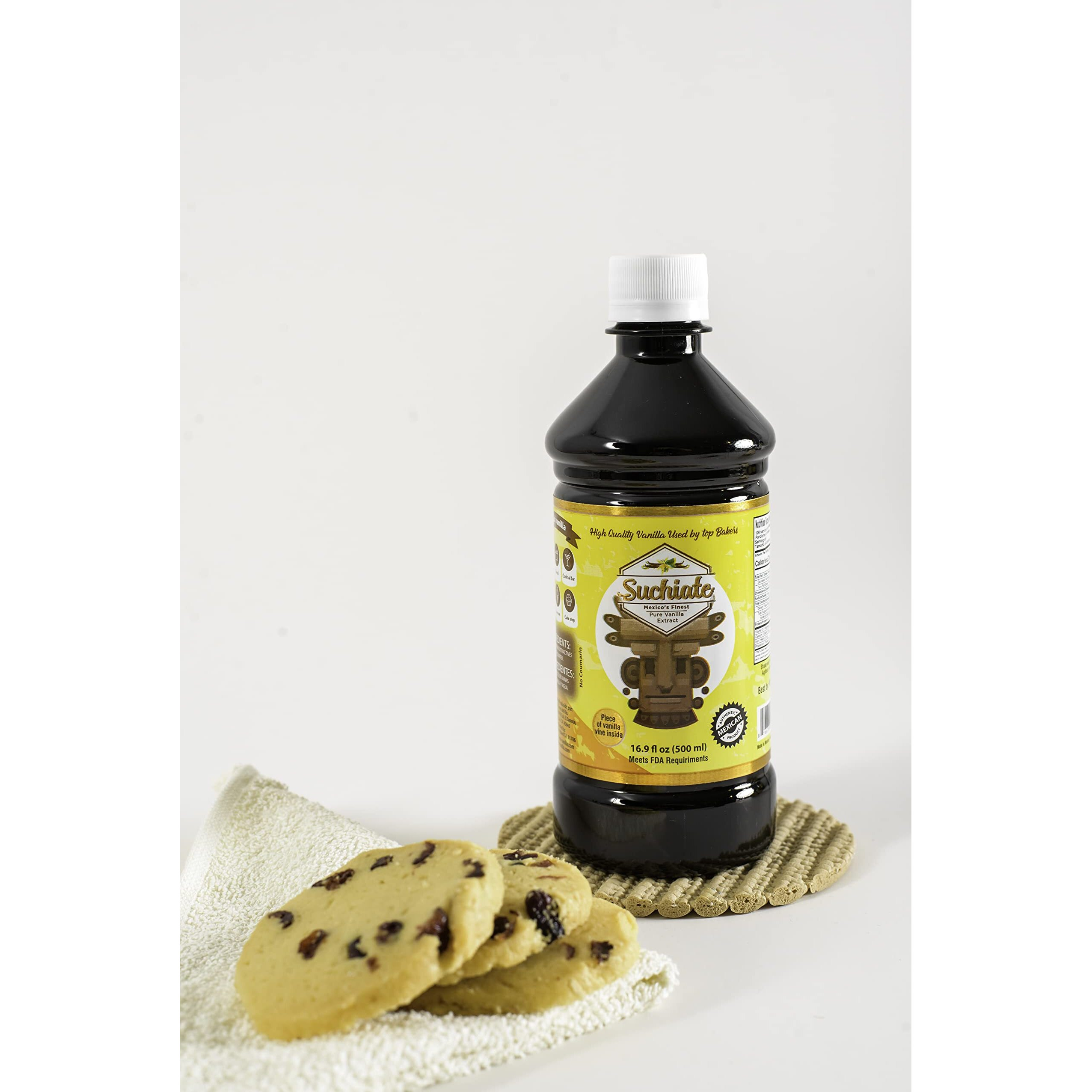 Suchiate Pure Vanilla | Mexican Vanilla For Baking And Desserts | Made With Real Vanilla Bean | Vainilla Mexicana Buena 16.9Oz (500 Ml)