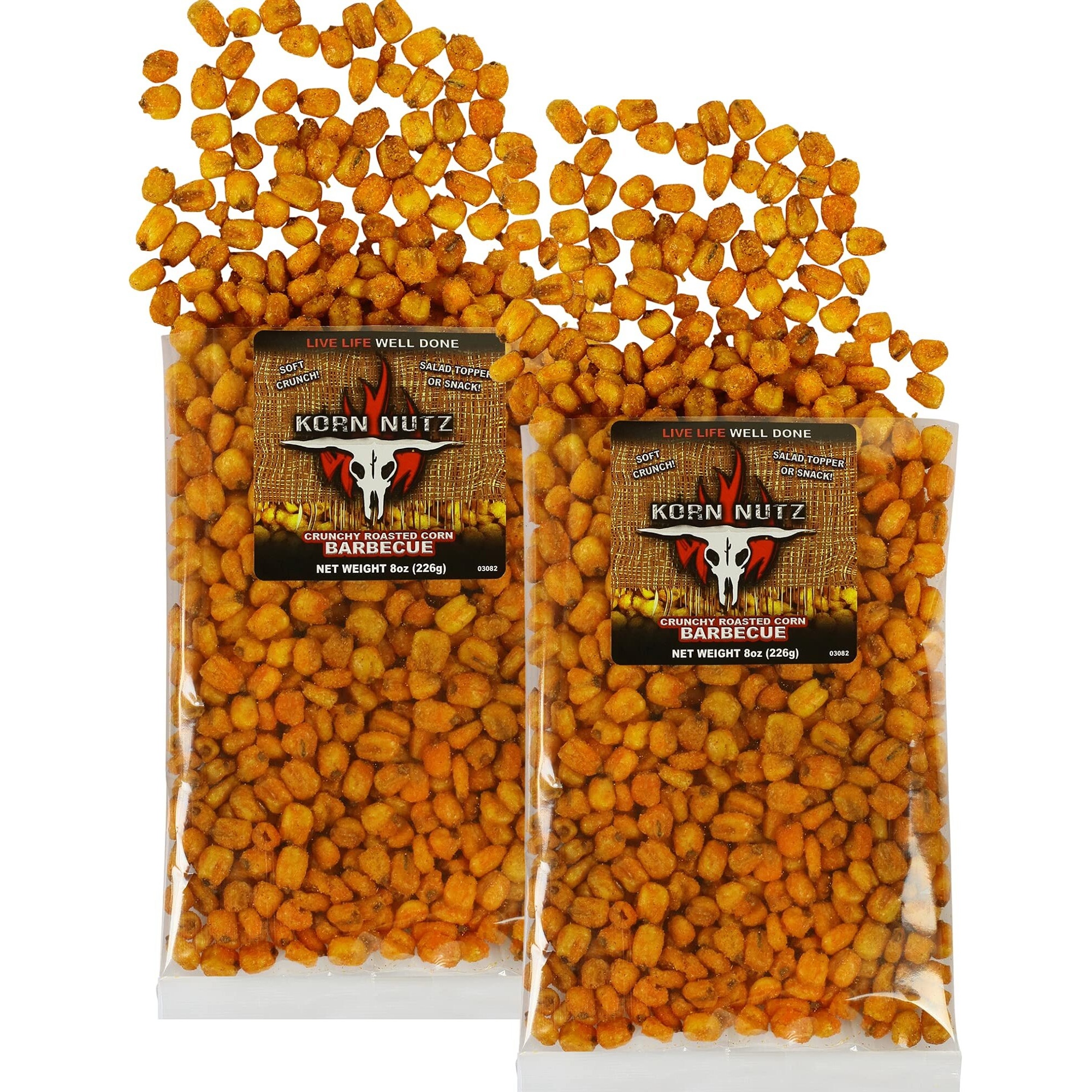 Bbq Crunchy Corn Kernels | Soft Crunch Barbecue Toasted Corn | Runnin Wild Foods | 1-Pound Total (Box Of 2 Bags, 8Oz Each) | Korn Nutz