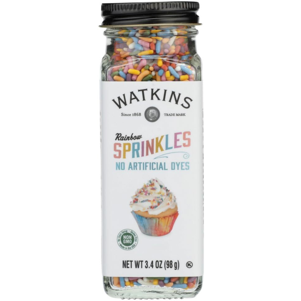 Watkins Rainbow Decorating Sprinkles, 3.4 Ounce Jar, 3-Pack