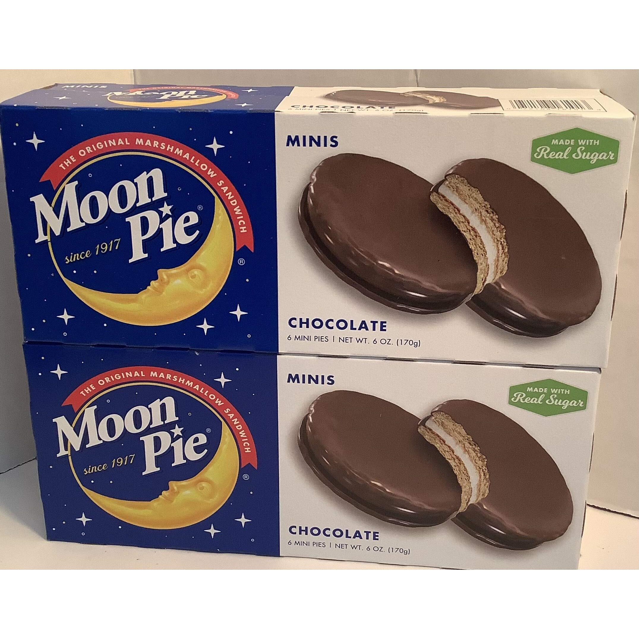 Moon Pie Minis Chocolate Marshmallow Sandwich 110 Calories - 2 Packages
