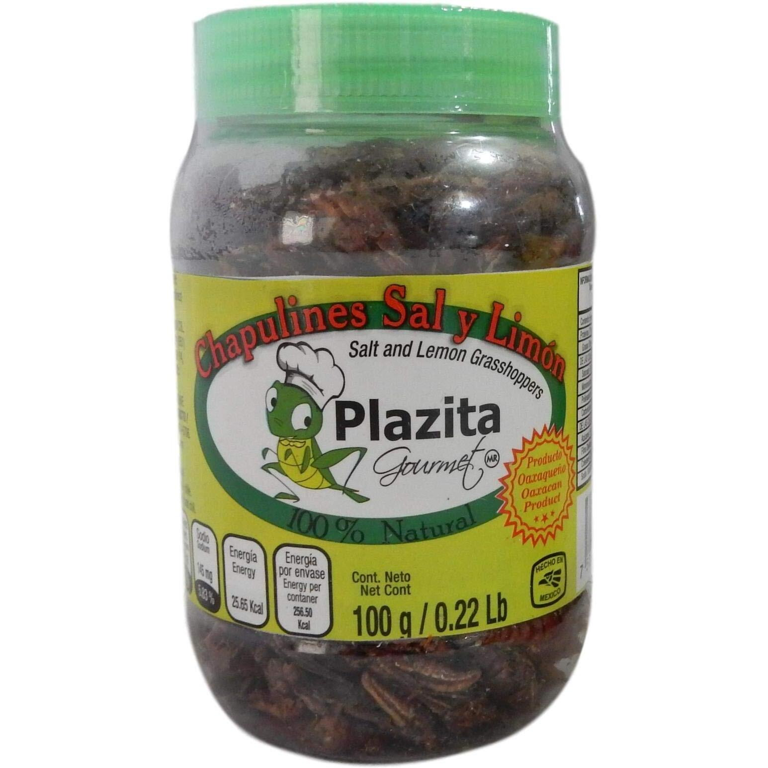 Chapulines (Grasshoppers) - Gourmet Edible Insects From Oaxaca Mexico 100 G - 3.52 Oz (Salt And Lemon)