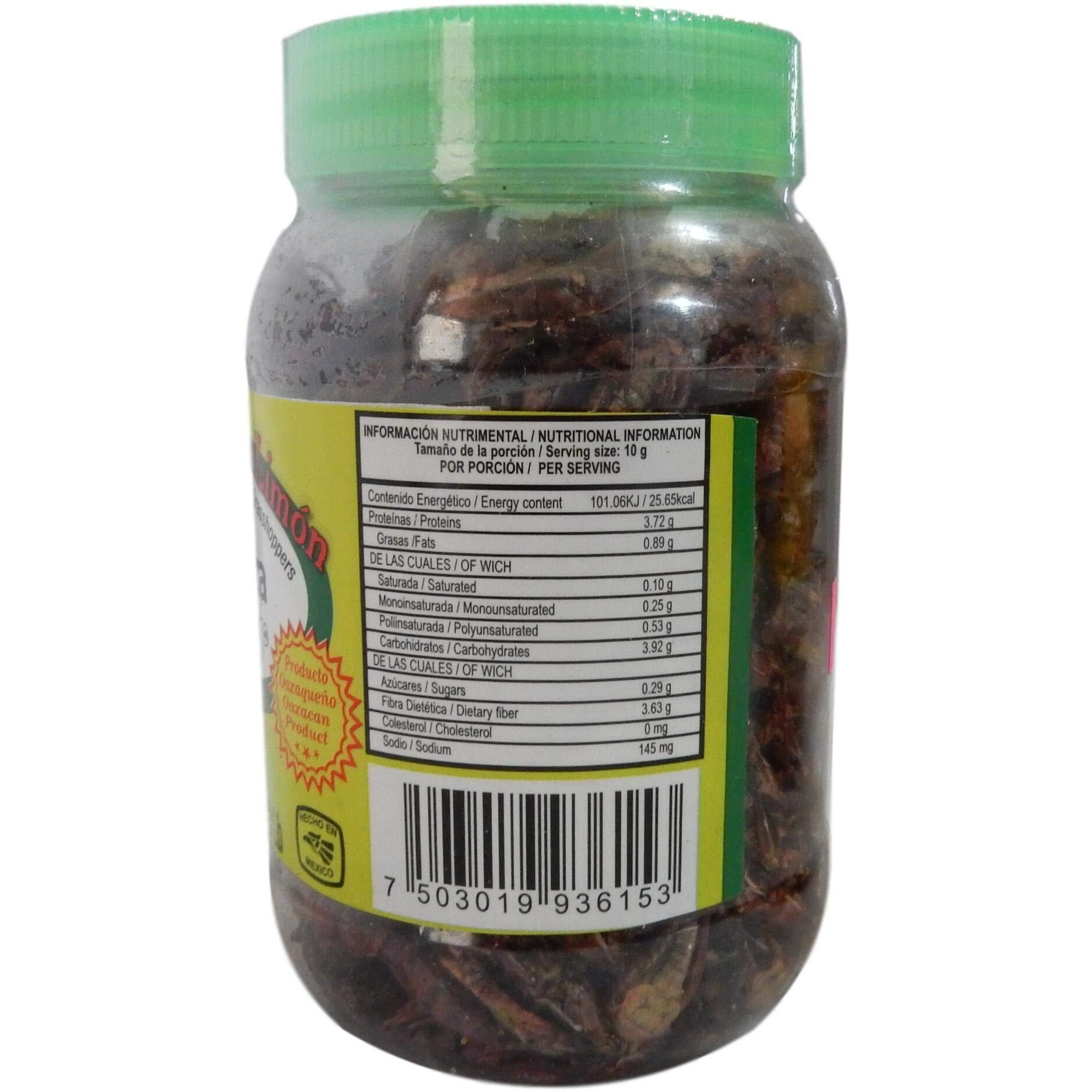 Chapulines (Grasshoppers) - Gourmet Edible Insects From Oaxaca Mexico 100 G - 3.52 Oz (Salt And Lemon)