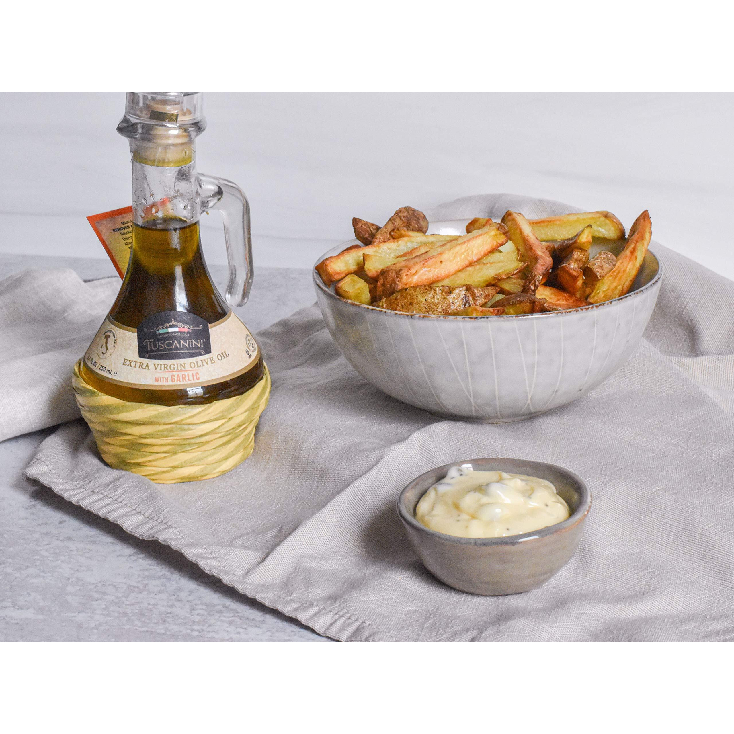 Tuscanini Garlic Infused Extra Virgin Olive Oil 250Ml, Imported From Italy, Cold-Pressed, Luxurious Taste, All Natural, Non Gmo, Premium Extra Virgin Olive Oil With Garlic