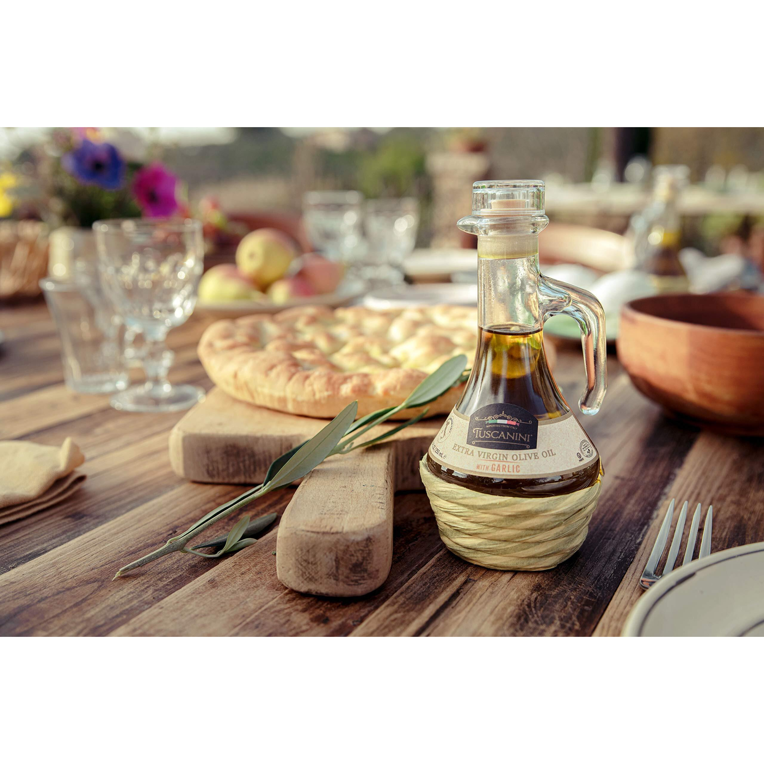 Tuscanini Garlic Infused Extra Virgin Olive Oil 250Ml, Imported From Italy, Cold-Pressed, Luxurious Taste, All Natural, Non Gmo, Premium Extra Virgin Olive Oil With Garlic