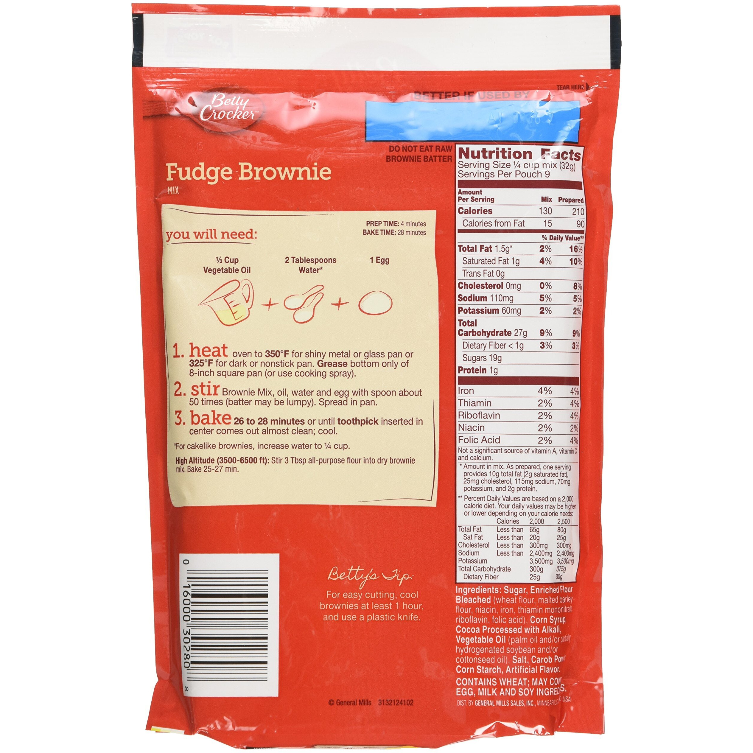 Betty Crocker Fudge Brownie Mix, 10.25 Ounce (Pack Of 3)