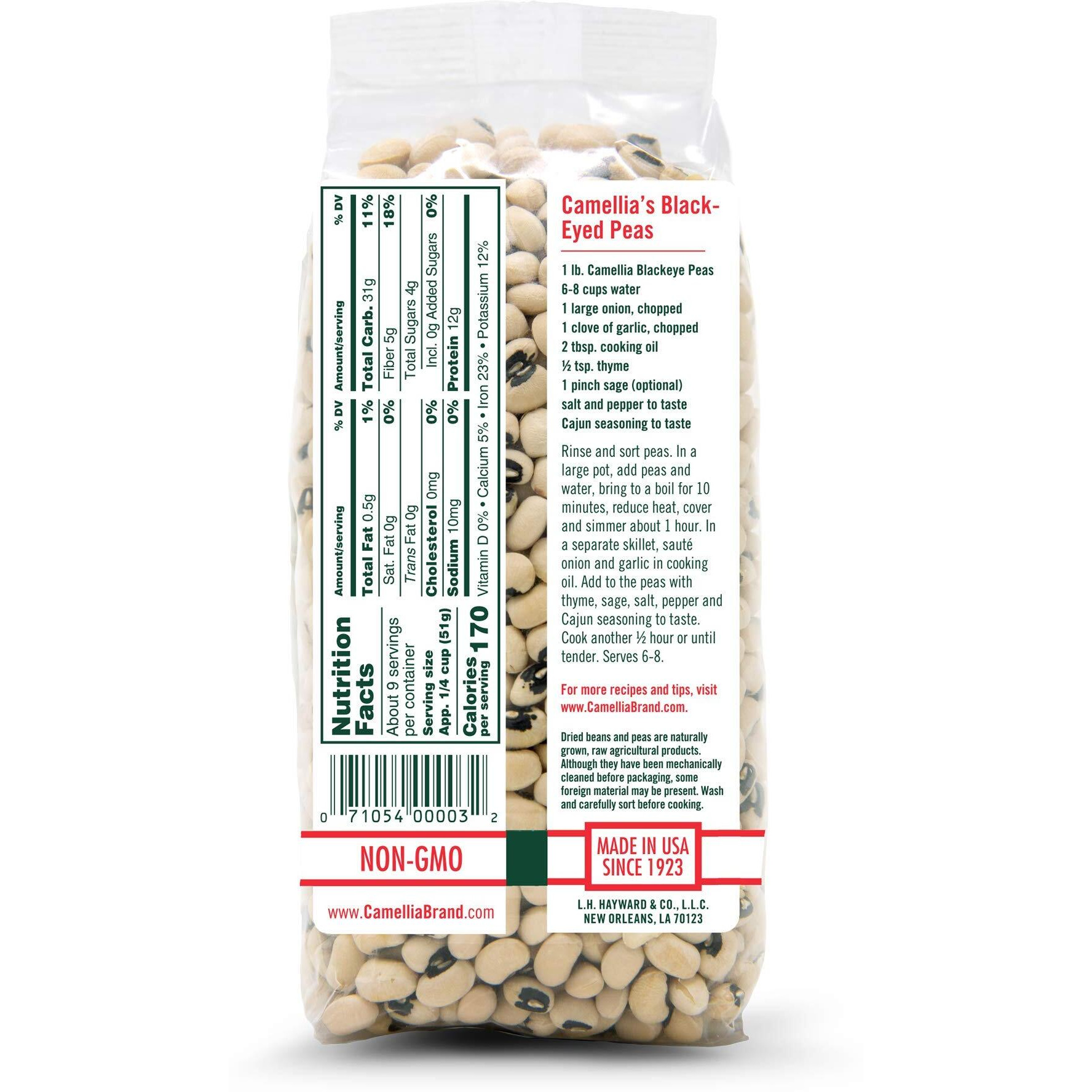 Camellia Brand Dried Black Eye Peas, 1 Pound (Pack Of 6)