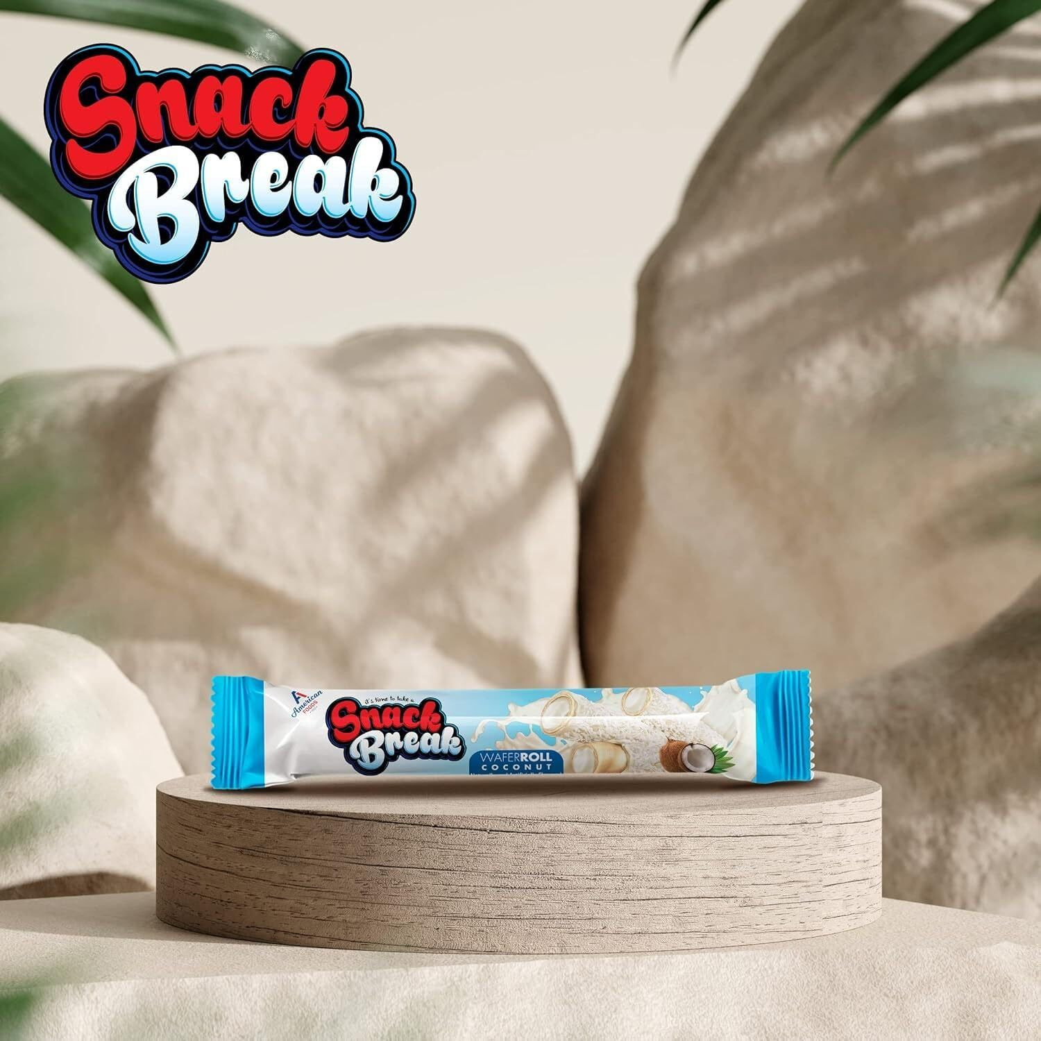 Snack Break Coconut Rolled Wafers - 24 Individually Wrapped Coconut Wafer Rolls (Pack Of 12) With Creamy Coconut Filling - Snacks For Kids & Adults