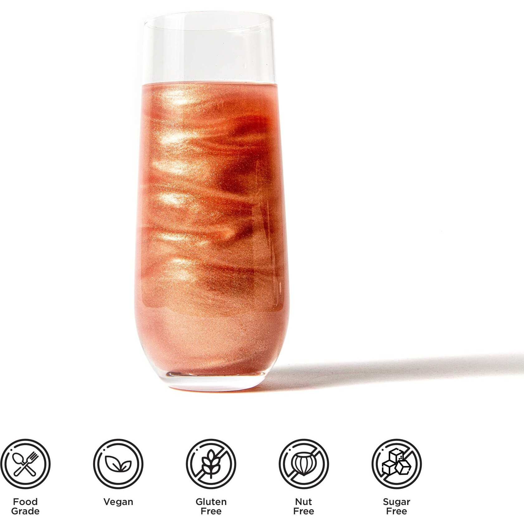 Blacksherbet Edible Glitter Spray, (10G) | Perfect For Cakes, Cookies, Cocktails, Drinks, Chocolate, Strawberries. Food Grade Glitter & Dusts. Kosher (Rose Gold)