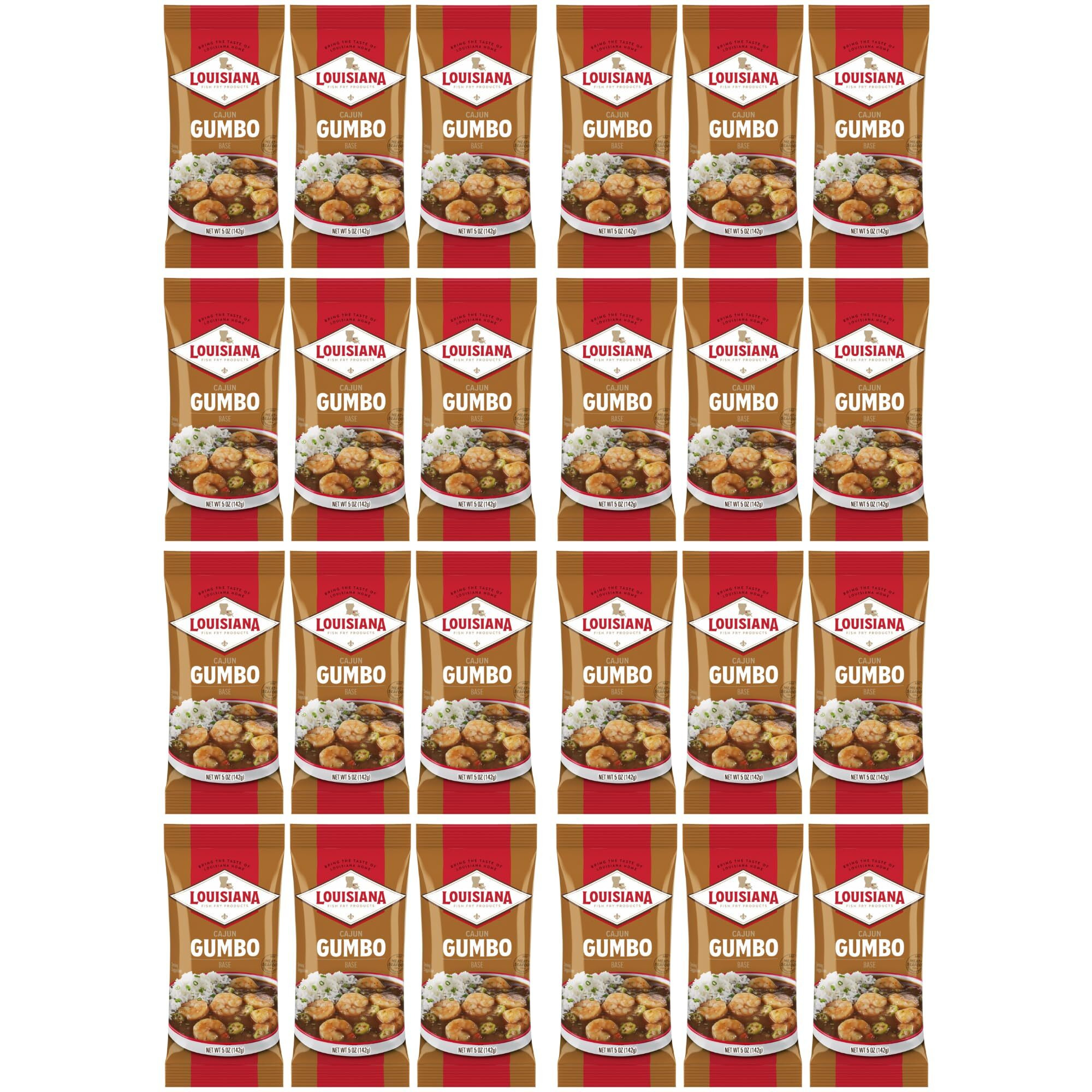 Louisiana Gumbo Base 5 Oz. (Pack Of 24) - Authentic Cajun Flavor For Delicious Gumbo - Just Add Your Choice Of Meat And Or Seafood Over Rice - By Louisiana Fish Fry