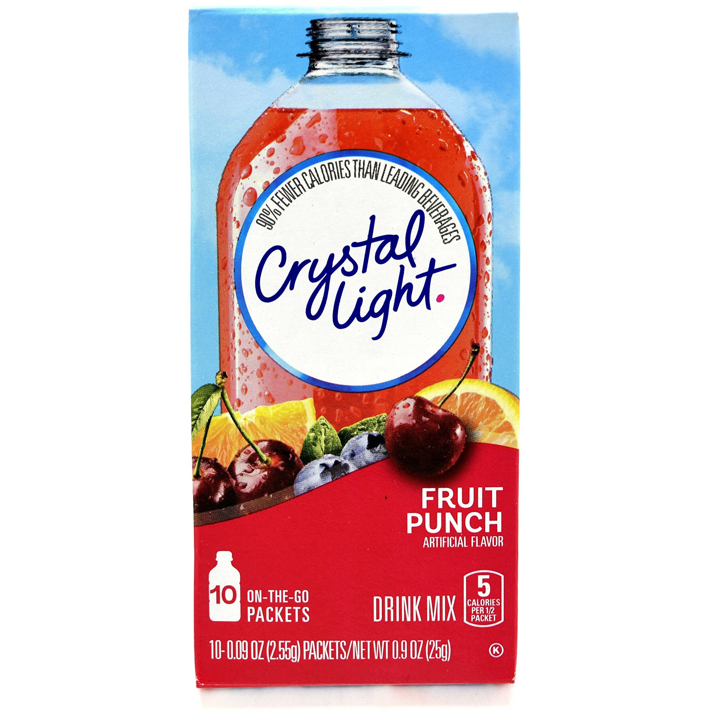Crystal Light On The Go Fruit Punch Drink Mix, 10-Count Boxes (Pack Of 5)