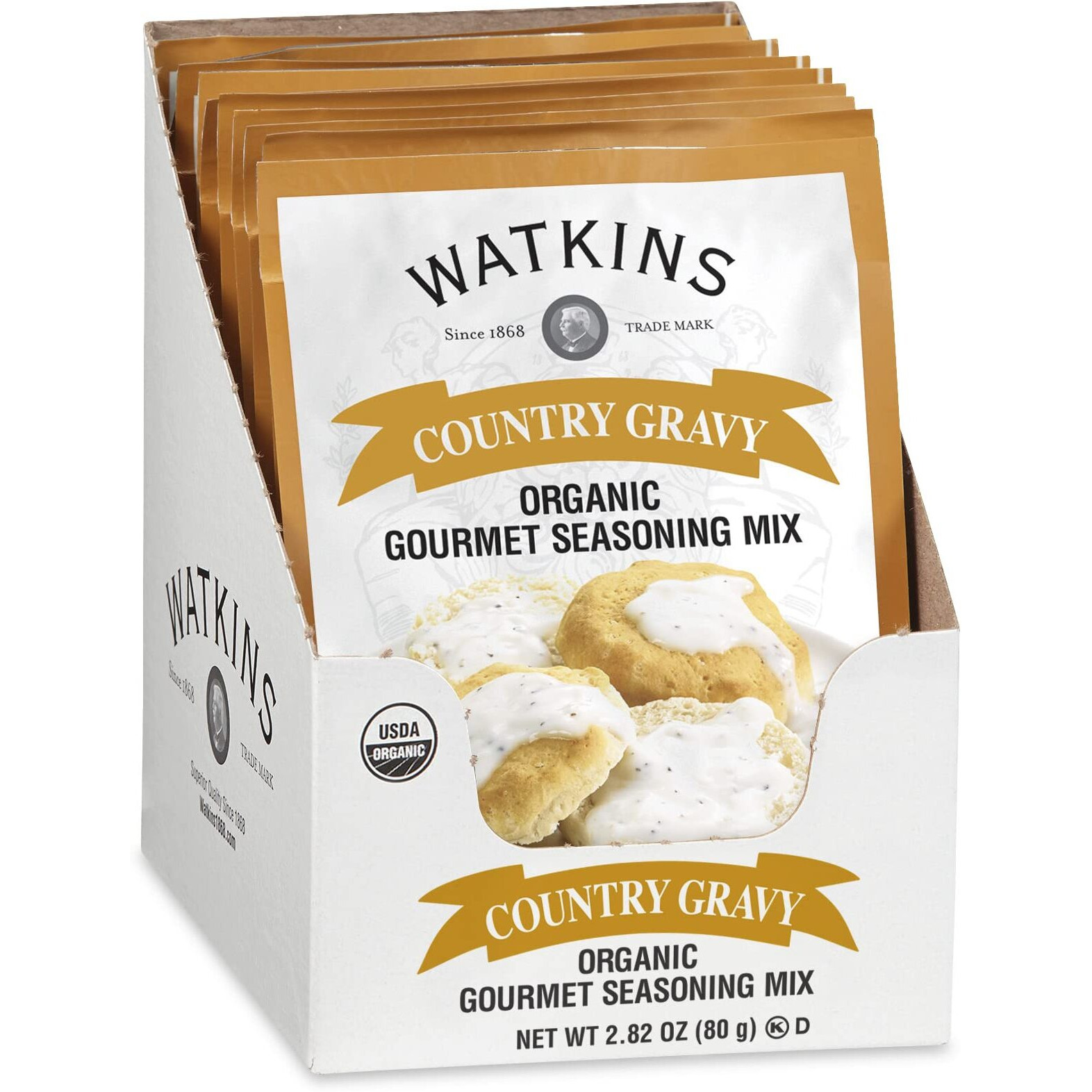 Watkins Organic Gourmet Seasoning Mix, Country Gravy, 2.82 Oz (Pack Of 12)