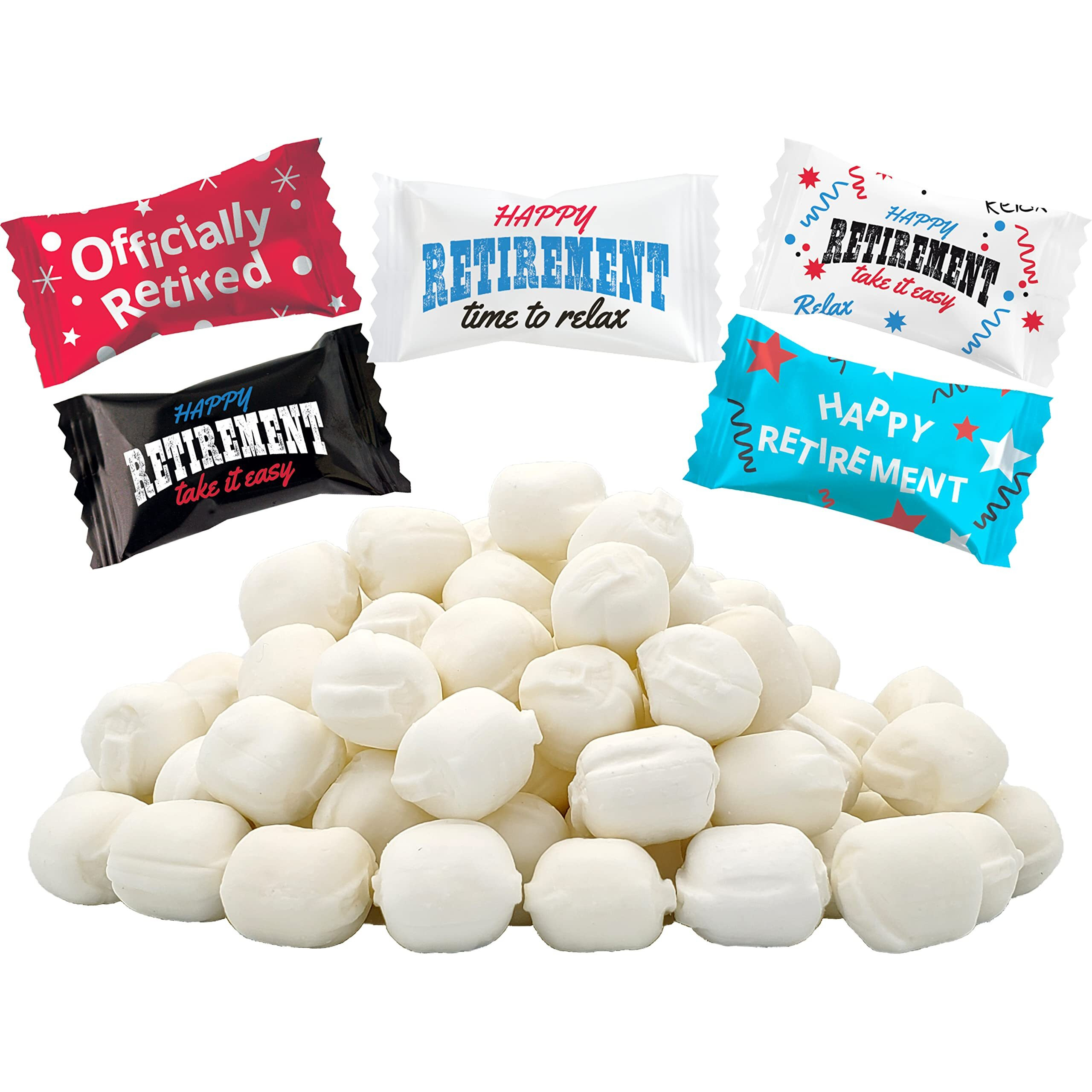 The Dreidel Company Happy Retirement Buttermints, Mint Candies, After Dinner Mints, Butter Mint Candy, Fat-Free, Individually Wrapped (275 Pieces)