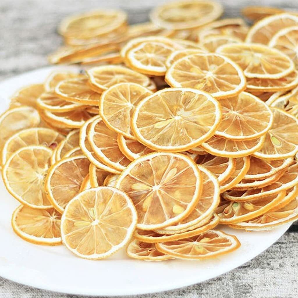 Mkostlich Dried Lemon Slices Bulk, Sour Sweet And Refreshing Citrus Fruit Tea, Natural Dehydrated Lemon Slices For Cocktails Garnish/Tea/Baking, No Sugar Added(250G/8.81Oz)