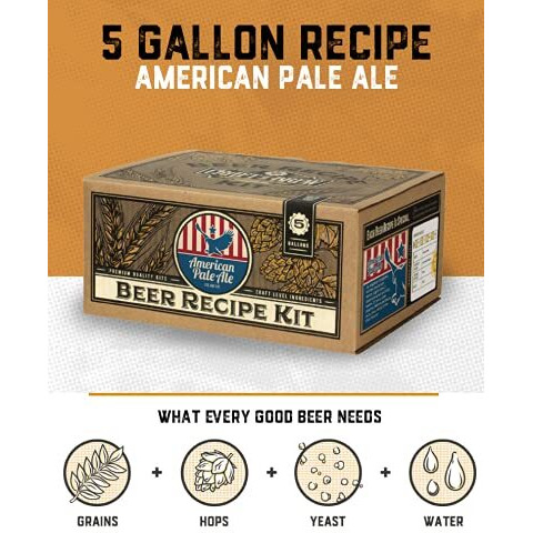 Craft A Brew - Beer Recipe Kit - American Pale Ale - Home Brewing Ingredient Refill - Beer Making Supplies - Includes Hops, Yeast, Malts, Extracts - 5 Gallons