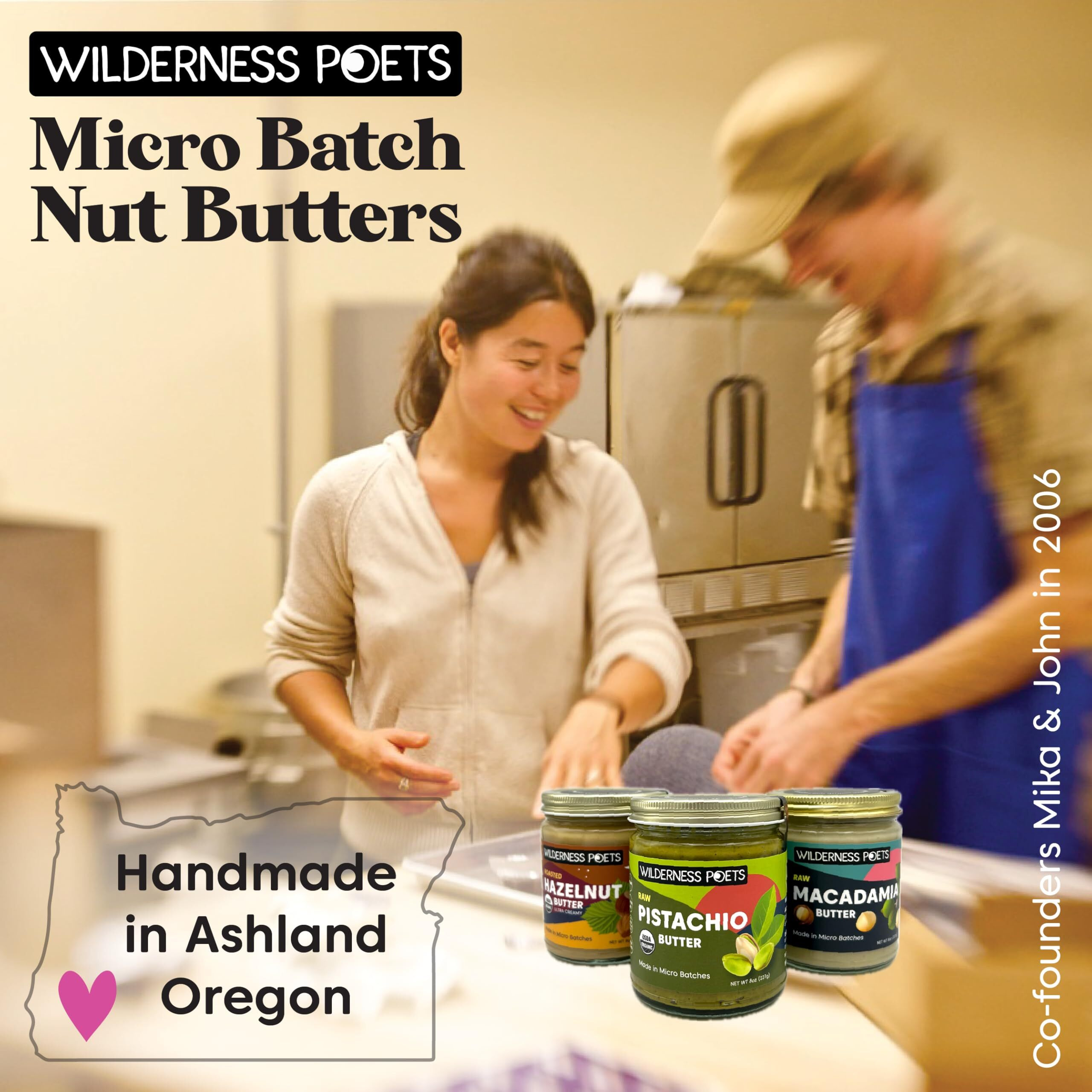 Wilderness Poets, Organic Pistachio Butter - 3 Pack (8 Ounce) - Raw, 100% Organic Pistachio - Perfect For Dubai Chocolate Bar Desserts With Kataifi Or Savory Creations - Unsweetened, California-Grown