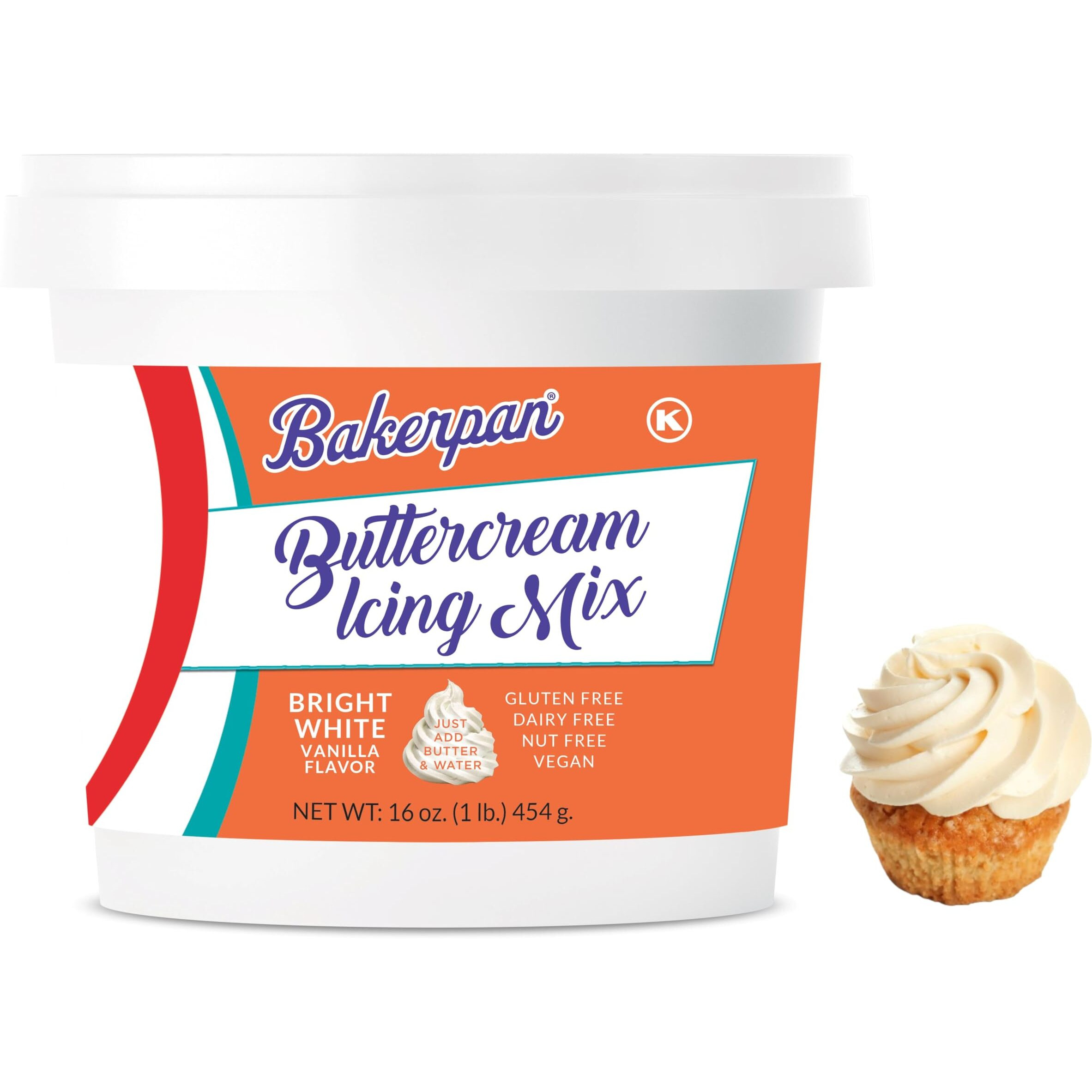 Bakerpan Buttercream Frosting For Cake Decorating, Buttercream Icing Mix For Cupcakes And Cakes, Vanilla Frosting Mix - 1 Pound (Made In Usa)