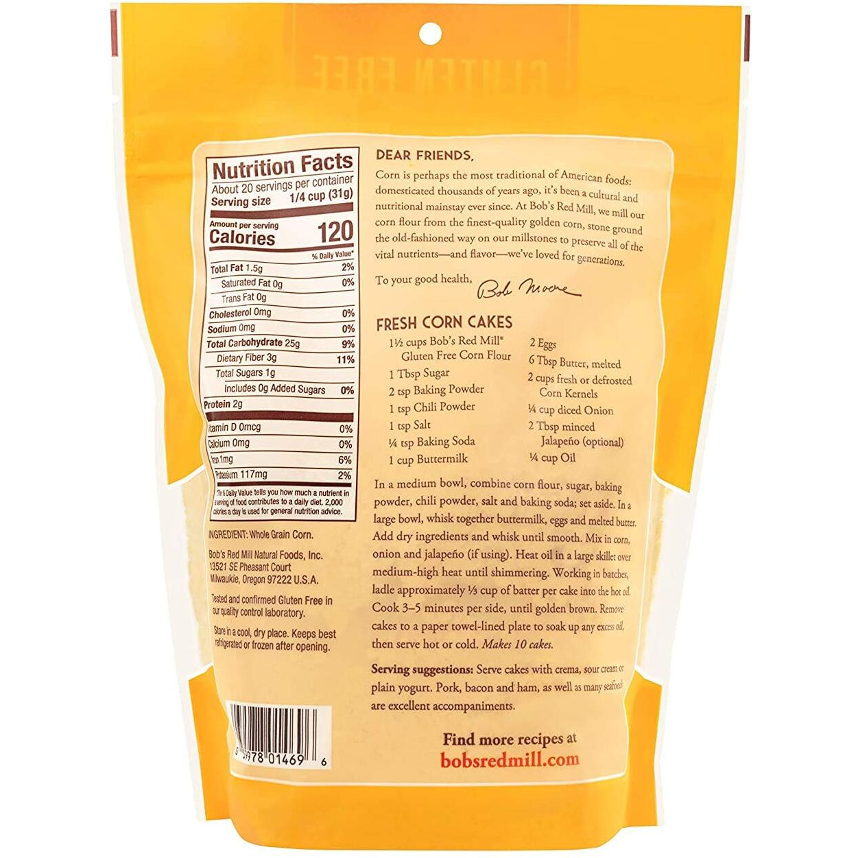 Bob's Red Mill Corn Flour 22 Ounce (Pack Of 2)