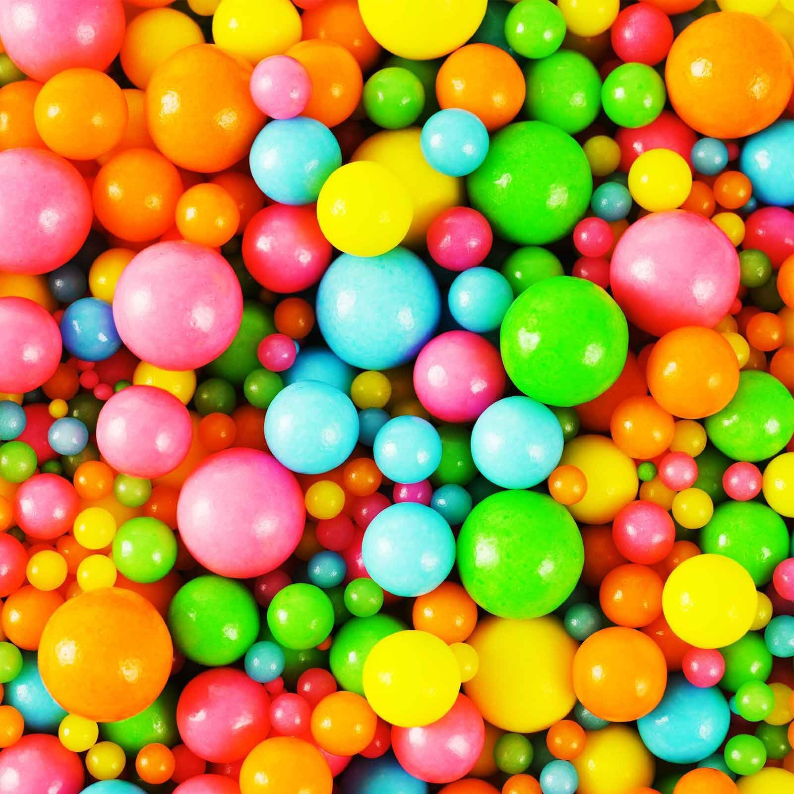 Kasvan Rainbow Pearl Sugar Sprinkles - Edible Candy Pearls 130G/4.58 Oz, Mix Size Cake Candy, Decorate Cakes, Cookies, Ice Cream (Rainbow)