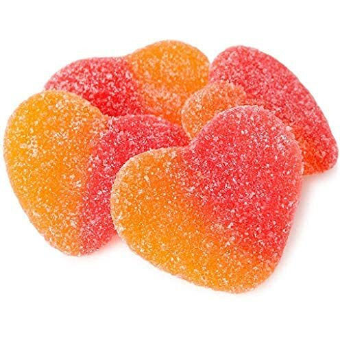 Valentine's Candy Peach Gummi Hearts Candy, Valentine's Day Gummy, Delicious Fruit Flavors Gummies, Party Favor (Half-Pound)