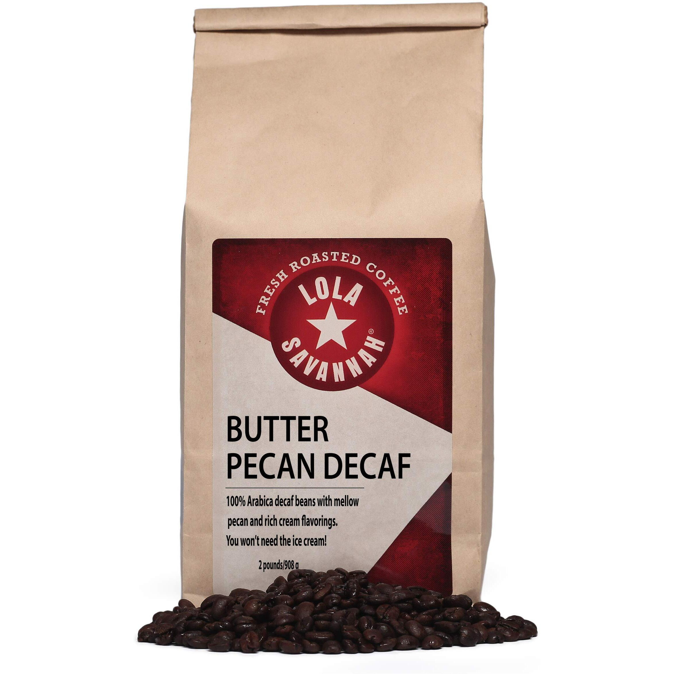 Lola Savannah Butter Pecan Whole Bean Decaf Coffee, 2Lb