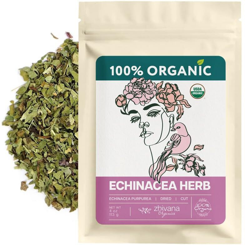 Echinacea Tea (Echinacea Purpurea) - Organic Echinacea Herb - Immune Support, Respiratory, Digestion - Loose Leaf Herbal Tea Equinacea Organica - 4 Oz