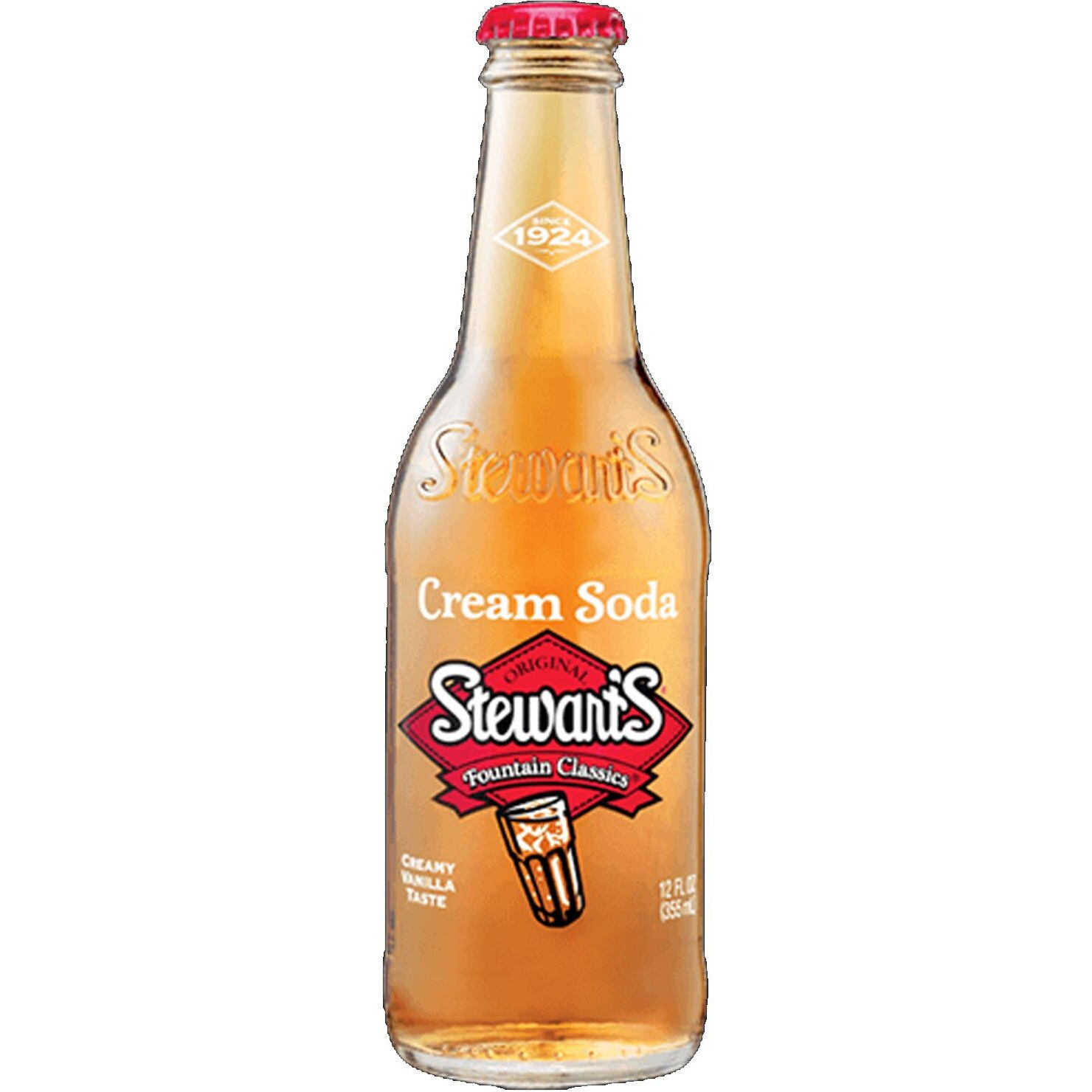 Stewart's Cream Soda, 12 Fl Oz (24 Glass Bottles)