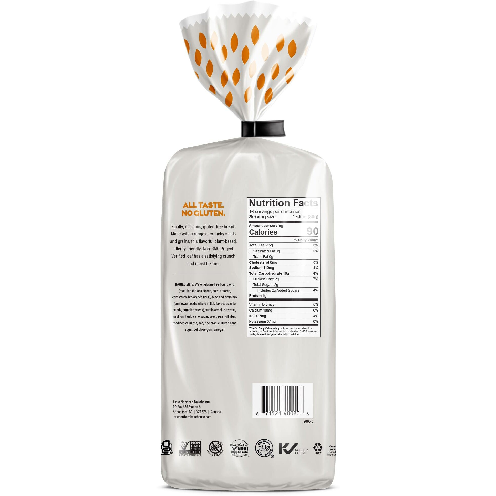 Little Northern Bakehouse Seeds & Grains Gluten Free Bread, Non-Gmo And Allergy-Friendly Sliced Bread (4 Pack, 17 Oz. Each)