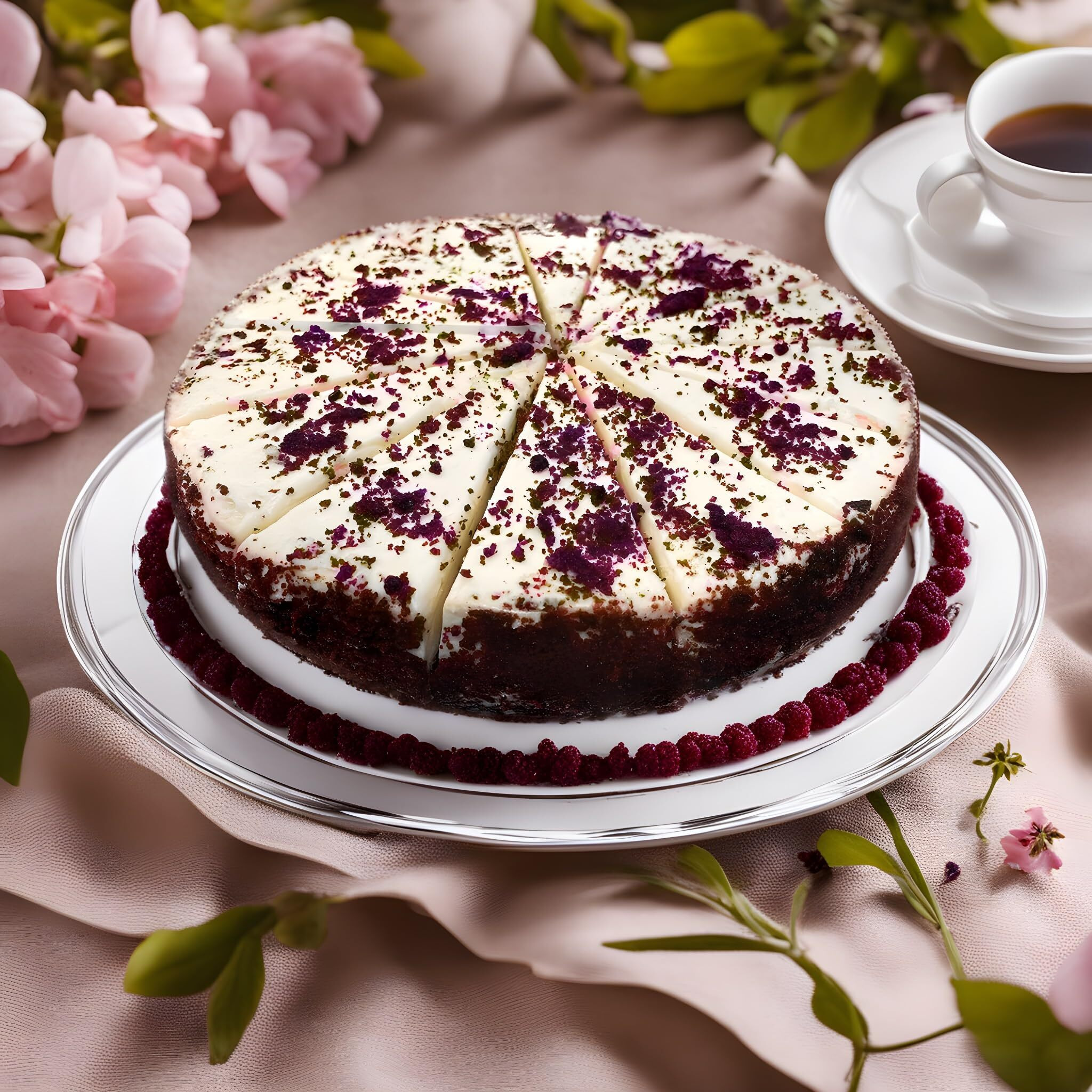 Andy Anand Luxurious 9"" Red Velvet Cheesecake - Freshly Baked With Real California Cream Cheese, No Preservatives, Exquisitely Rich & Velvety (2 Lbs)