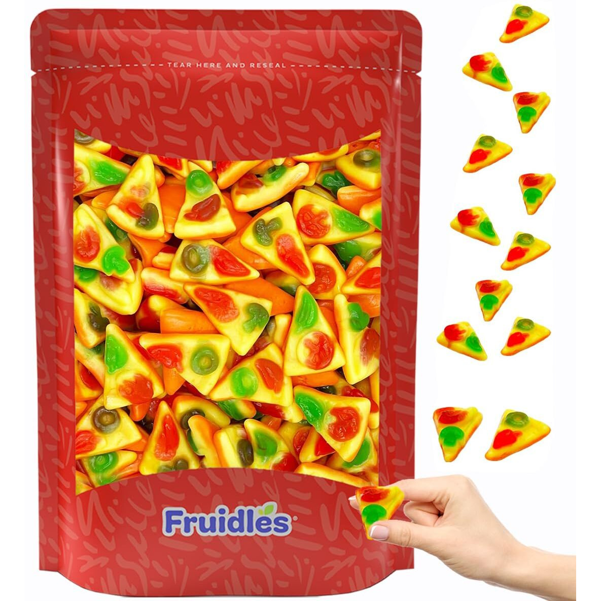 Pizza Slices Gummy Candy With Toppings, Delicious Assorted Colors & Fruit Flavors Gummies (Half-Pound)