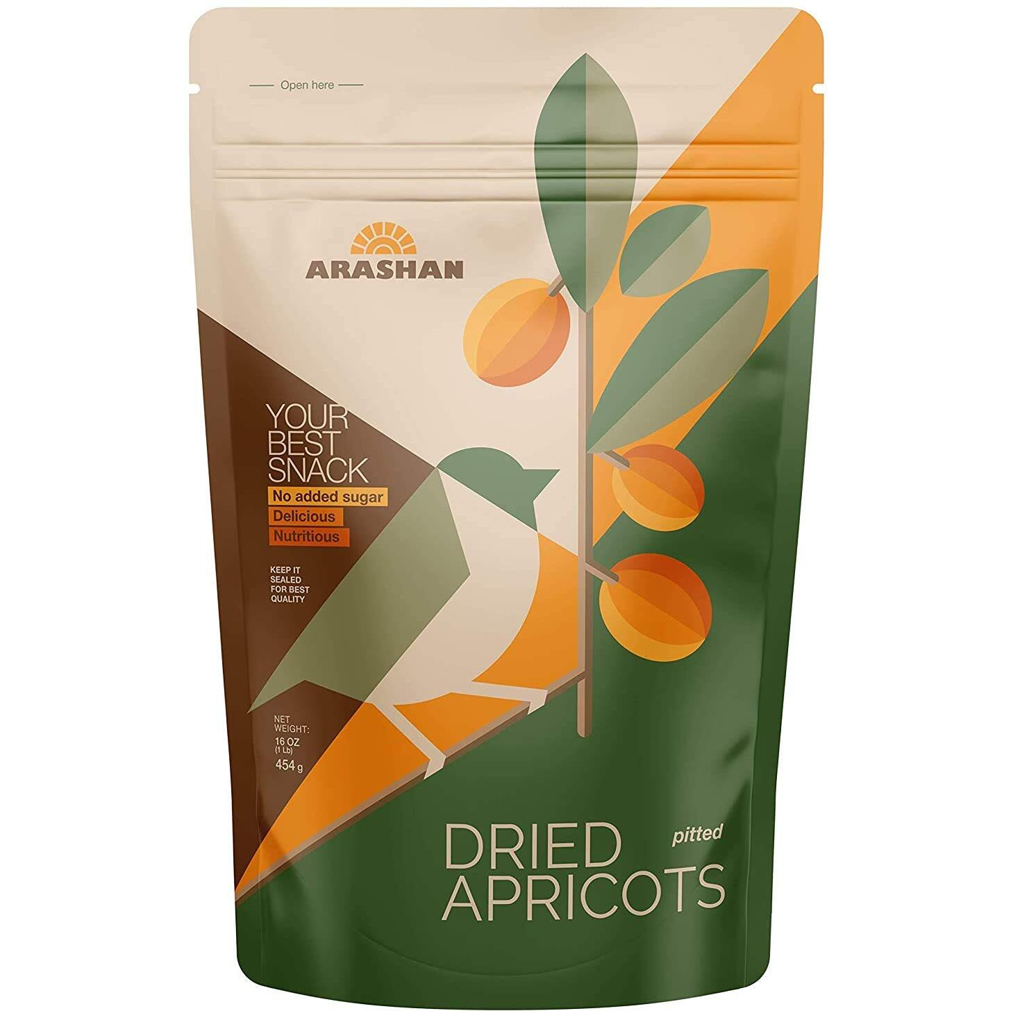 Arashan Apricots - Delicious Dried Apricot Fruit, Most Delectable Dry Apricot In The World Grown In The Ferghana Valley In Kyrgyzstan - Apricots Dried | Sundried, Pitted, No Sugar Added (2 Lb)
