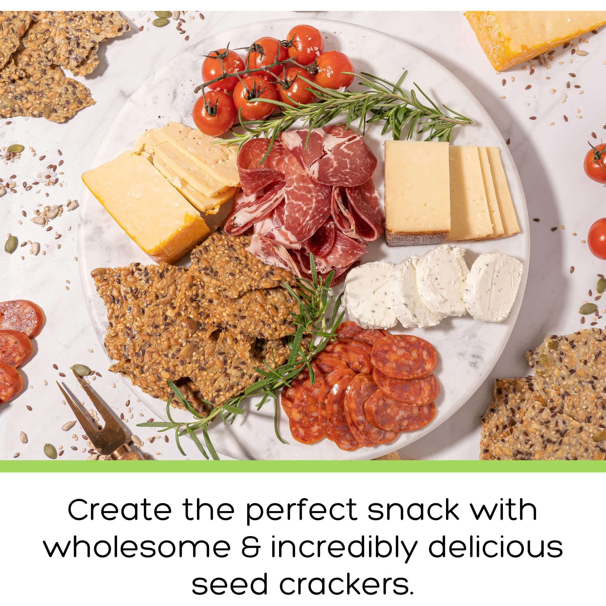 Top Seedz Certified Organic Gluten Free Rosemary And 6 Seed Crackers | 6-Pack | 5 Ounces | Healthy Vegan Crackers With Plant Based Protein | Made Of Sunflower, Flax, Sesame And Pumpkin Seed