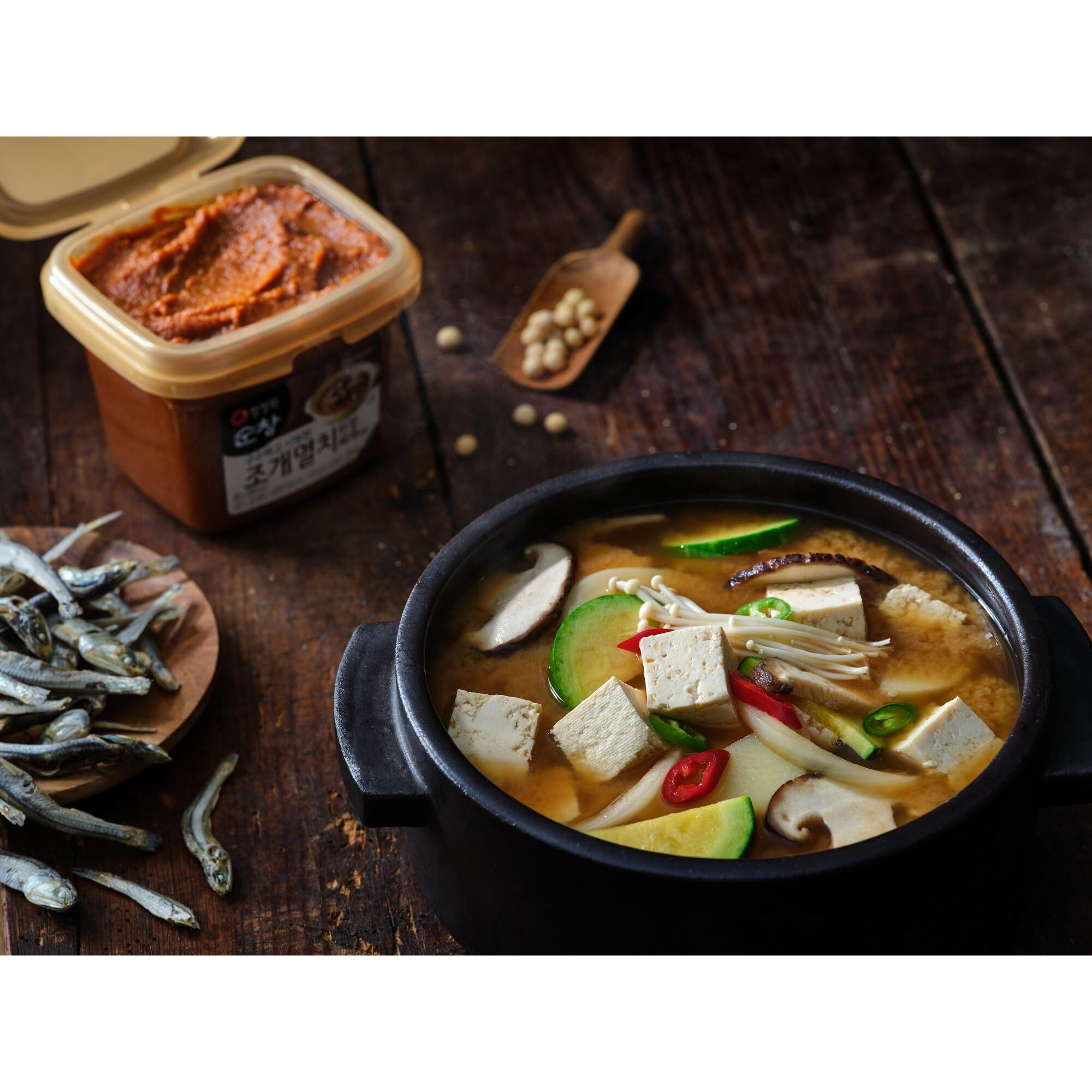 O'Food Doenjang, Premium Korean Traditional Soybean Miso Paste Sauce, Naturally Fermented, Umami Flavor, Jjigae Soup Base, Chung Jung One (Original, 1Kg))