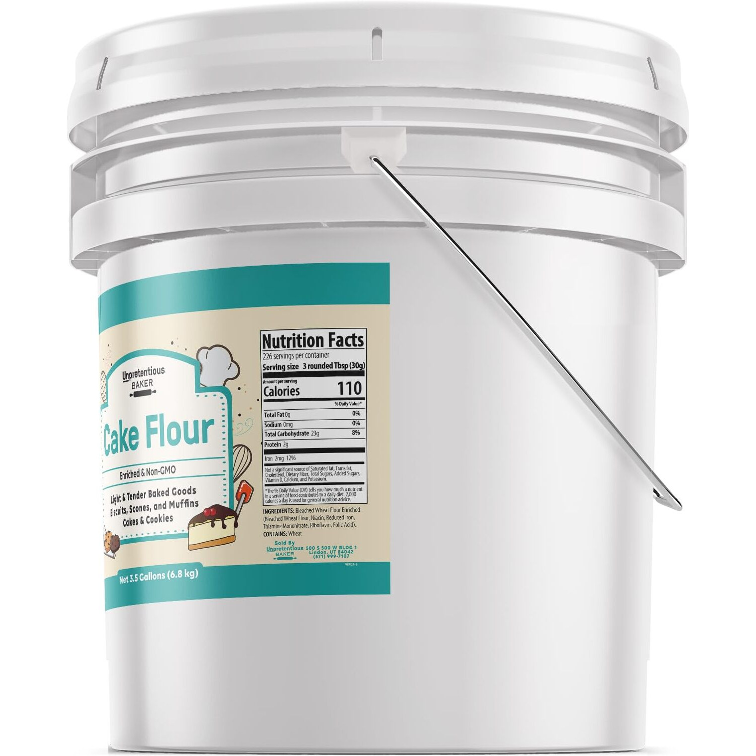 Unpretentious Cake Flour, 3.5 Gallons, Great For Cakes, Biscuits, Scones, Muffins