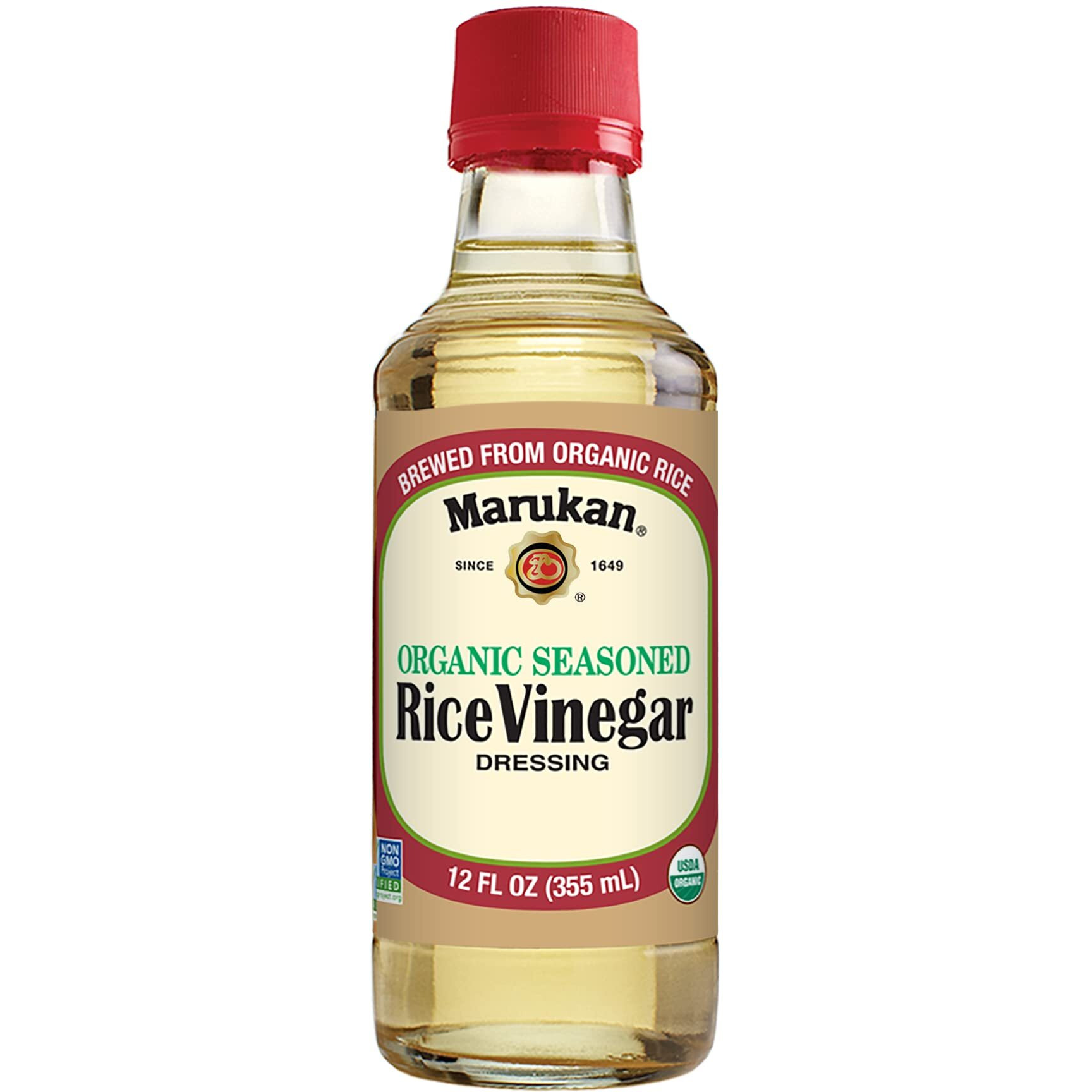 Marukan Organic Seasoned Rice Vinegar, 12 Ounce Glass Bottle (Pack Of 1)