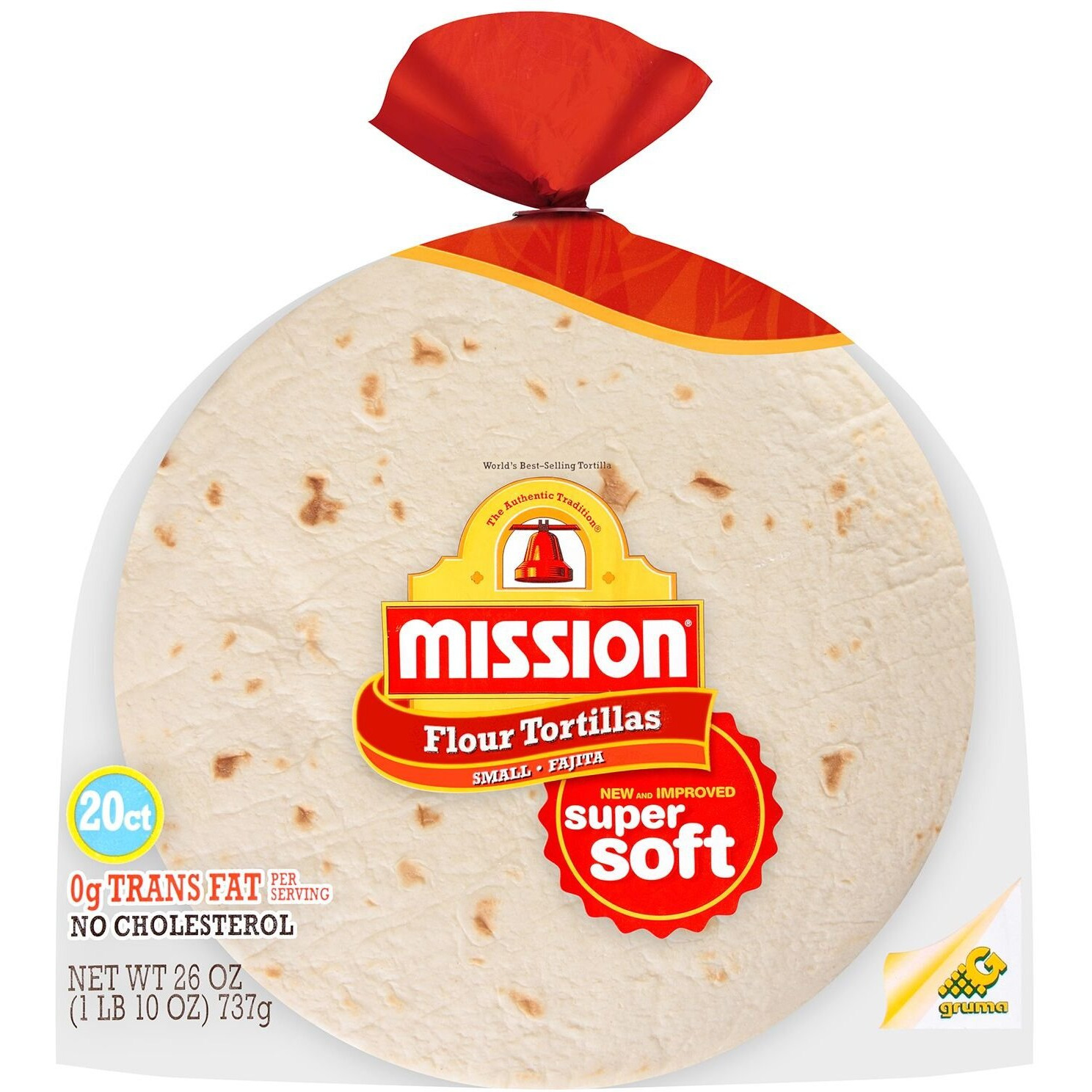 Mission, 6"" Flour Tortillas, 20 Count, 26Oz Bag (Pack Of 2)