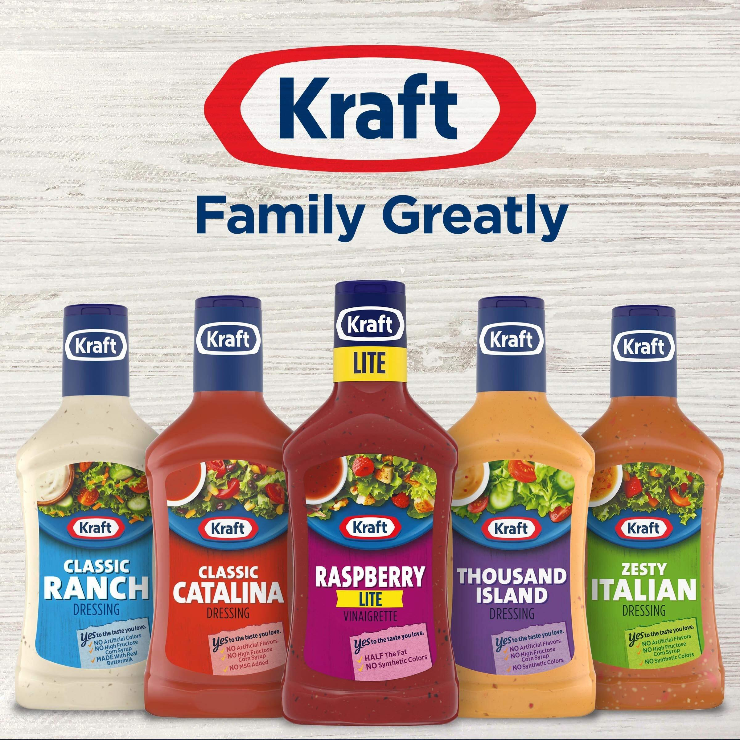 Kraft Raspberry Vinaigrette Lite Salad Dressing (6 Ct Pack, 16 Fl Oz Bottles)