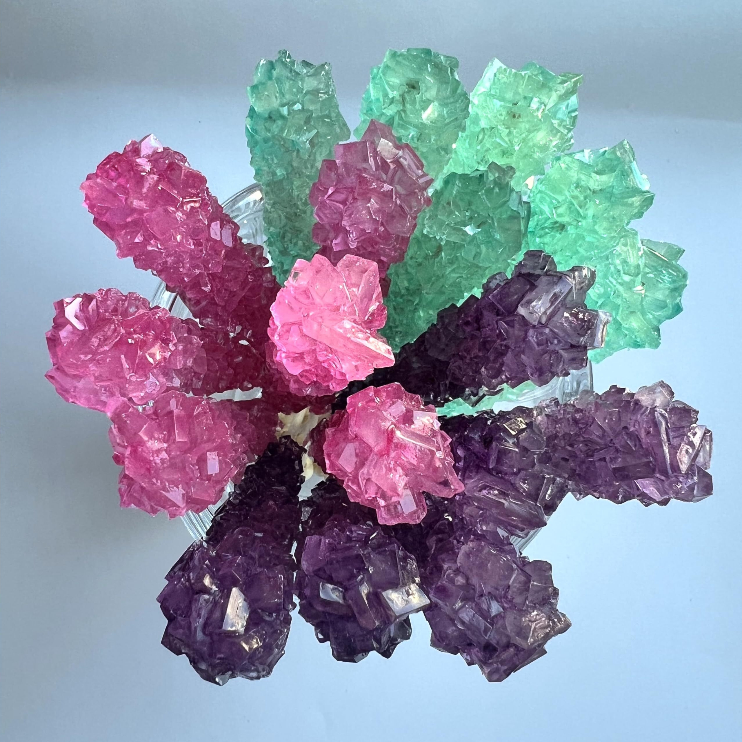 Classic Rock Candy Sticks, Sugar Rock Crystal Lollipops, Individually Wrapped (Pack Of 18, Mermaid Mix (Purple Grape, Pink Cherry, & Baby Blue Cotton Candy))