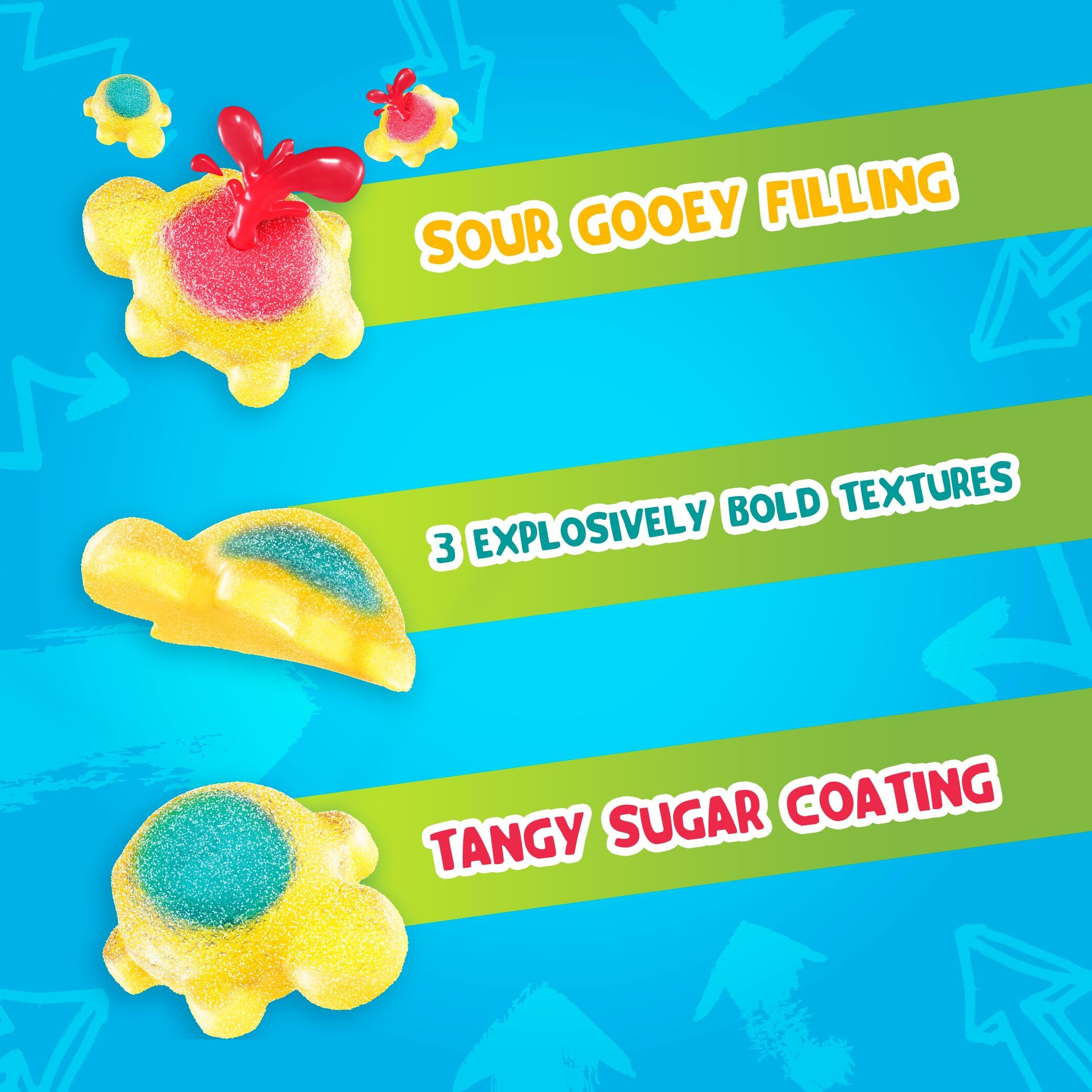 Chewzme Tangy Turtlz Gummies, Turtle Shaped Jelly-Filled Gummy And Chewy Candy In Assorted Flavors, 8 Ounce (Pack Of 1)