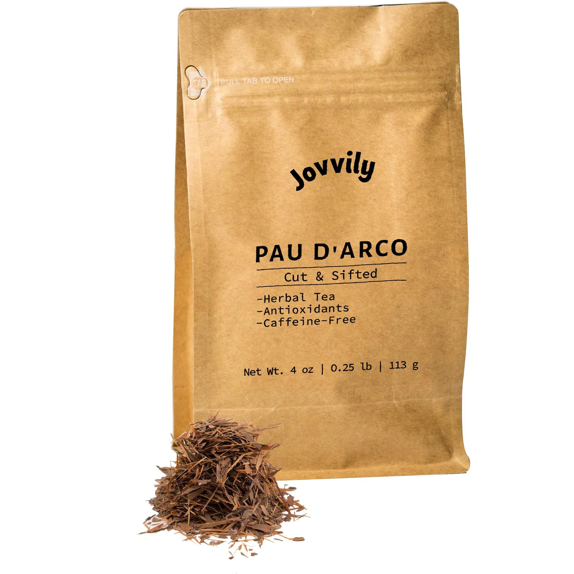 Jovvily Pau D'Arco - 4 Oz - Cut & Sifted - Herbal Tea - Caffeine Free