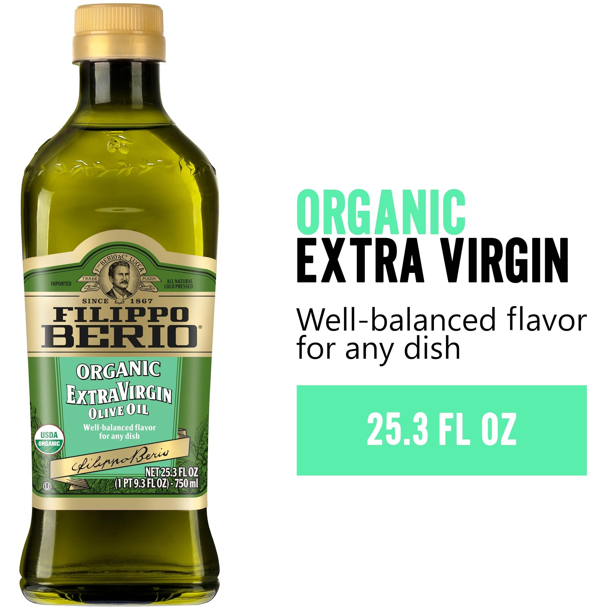 Filippo Berio Organic Extra Virgin Olive Oil, 25.3 Ounce Rpet Bottle