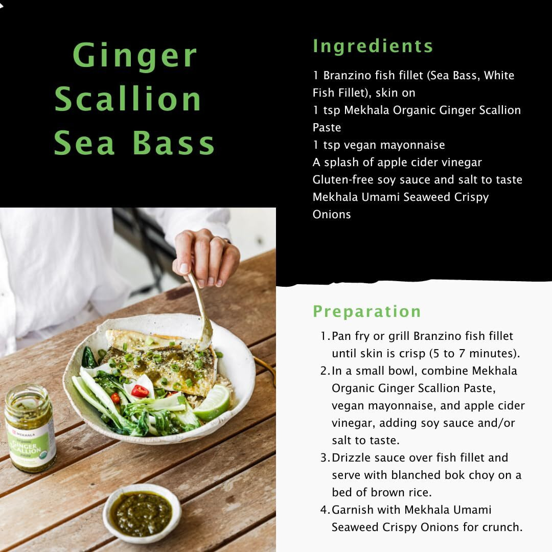 Mekhala Organic Gluten-Free Ginger Scallion Paste For Cooking| Asian Vegan Plant Based Sauce For Marinade, Stir Fry, Vegetables- 3.53Oz (Pack Of 1)