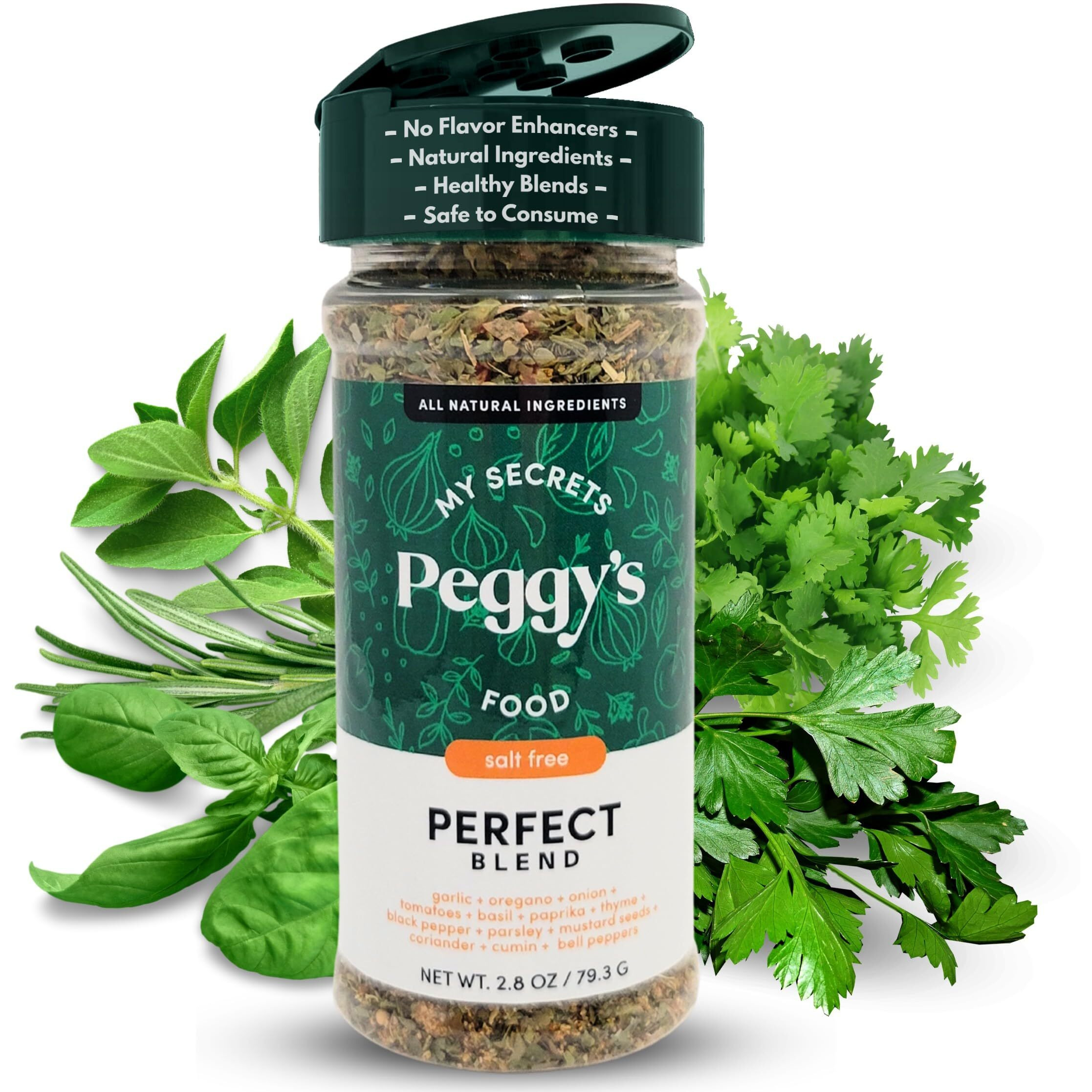 My Secrets Peggy's Food Perfect Seasoning Mix - No Sodium Spice Mix - Perfect Blend Of Herbs And Spices - Delicious Spice Mix For Everything