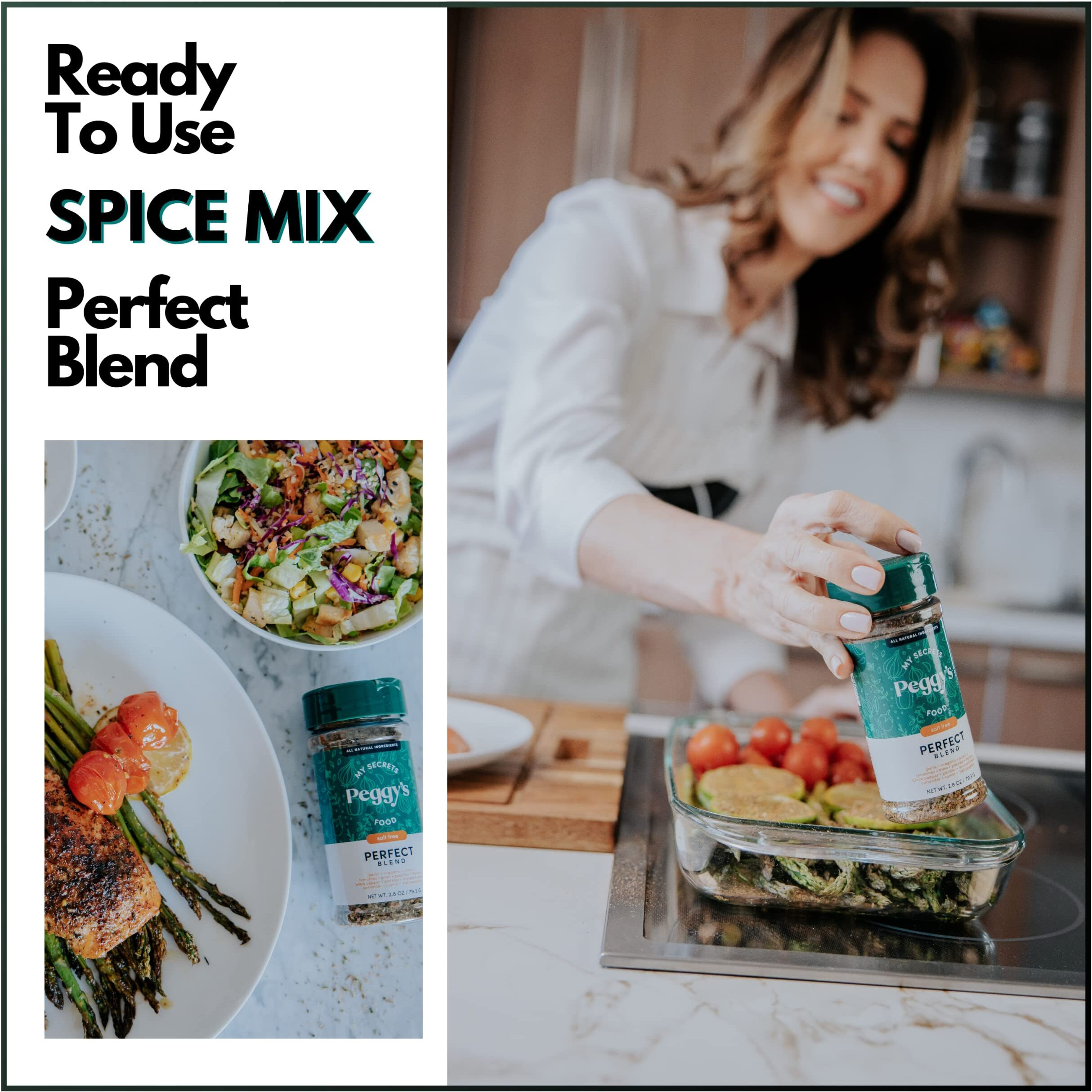 My Secrets Peggy's Food Perfect Seasoning Mix - No Sodium Spice Mix - Perfect Blend Of Herbs And Spices - Delicious Spice Mix For Everything