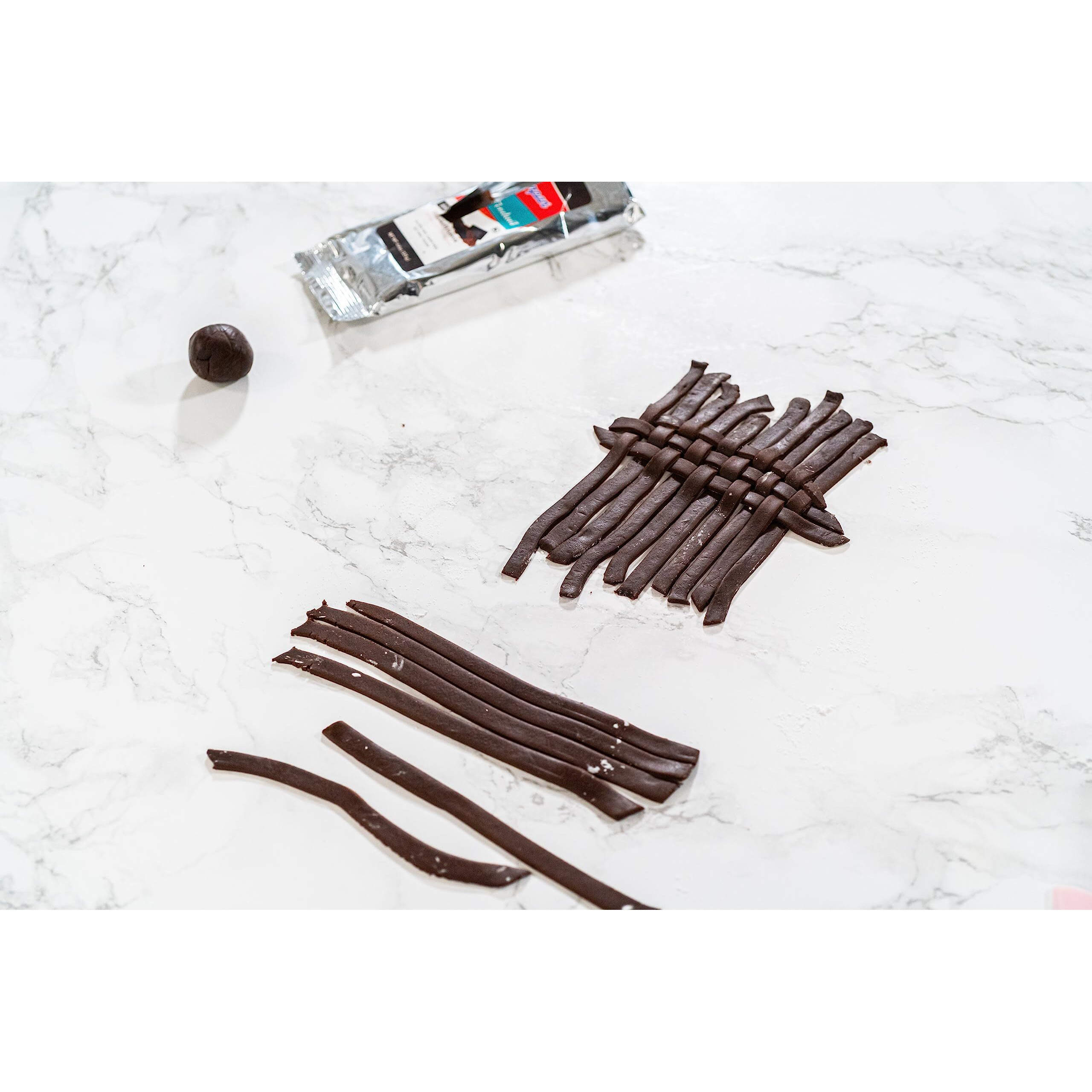 Bakerpan Premium Rolled Brown Fondant For Cake Decorating - 1 Pound, Chocolate Flavor (Made In Usa)