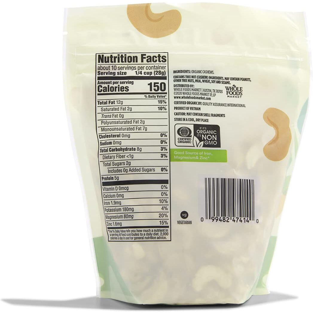365 By Whole Foods Market, Cashews Organic, 10 Oz