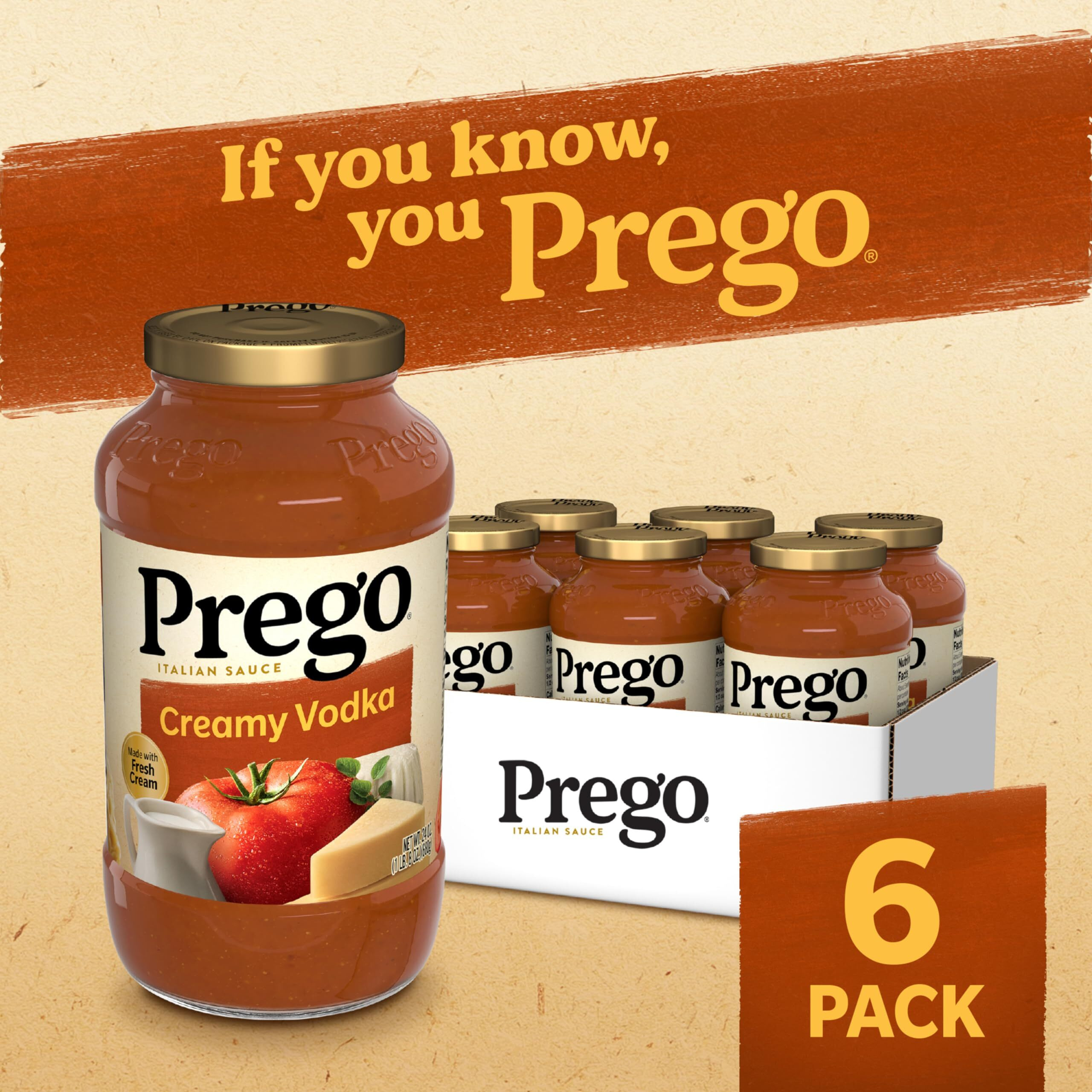 Prego Creamy Vodka Sauce, 24 Oz Jar (Case Of 6)