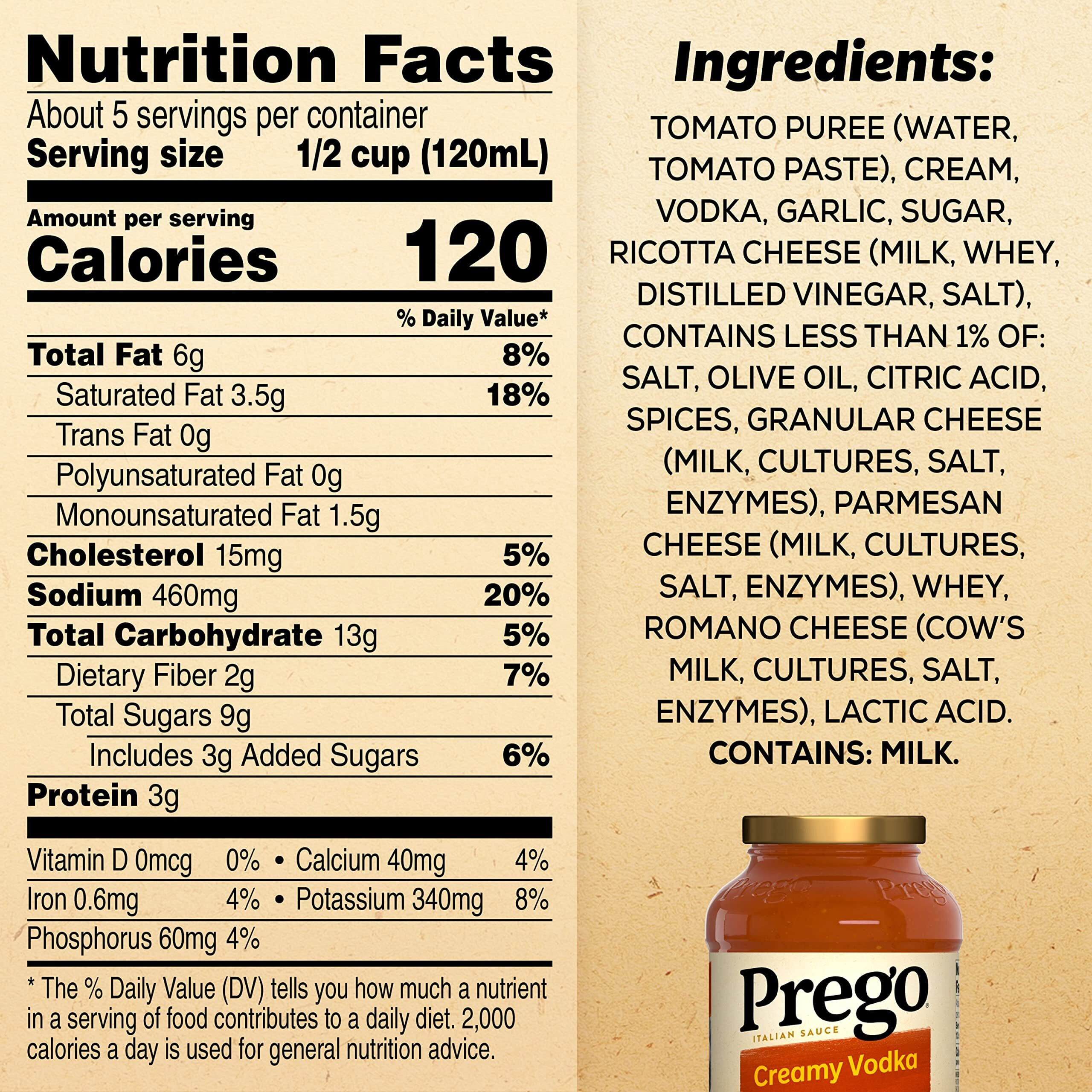 Prego Creamy Vodka Sauce, 24 Oz Jar (Case Of 6)