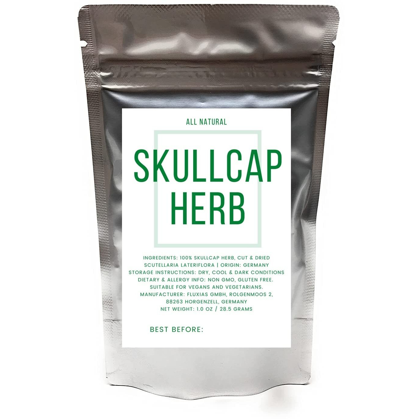 Skullcap Scutellaria Scullcap Herb From Germany - Natural, Cut & Dried Scutellaria Lateriflora - Net Weight 1Oz/28.5G