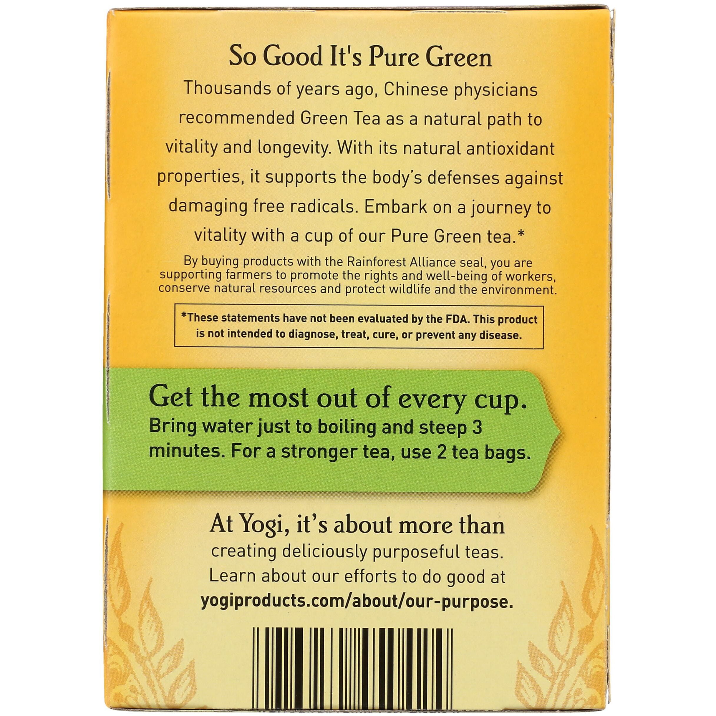 Yogi Tea, Green Tea Pure Green, 16 Count