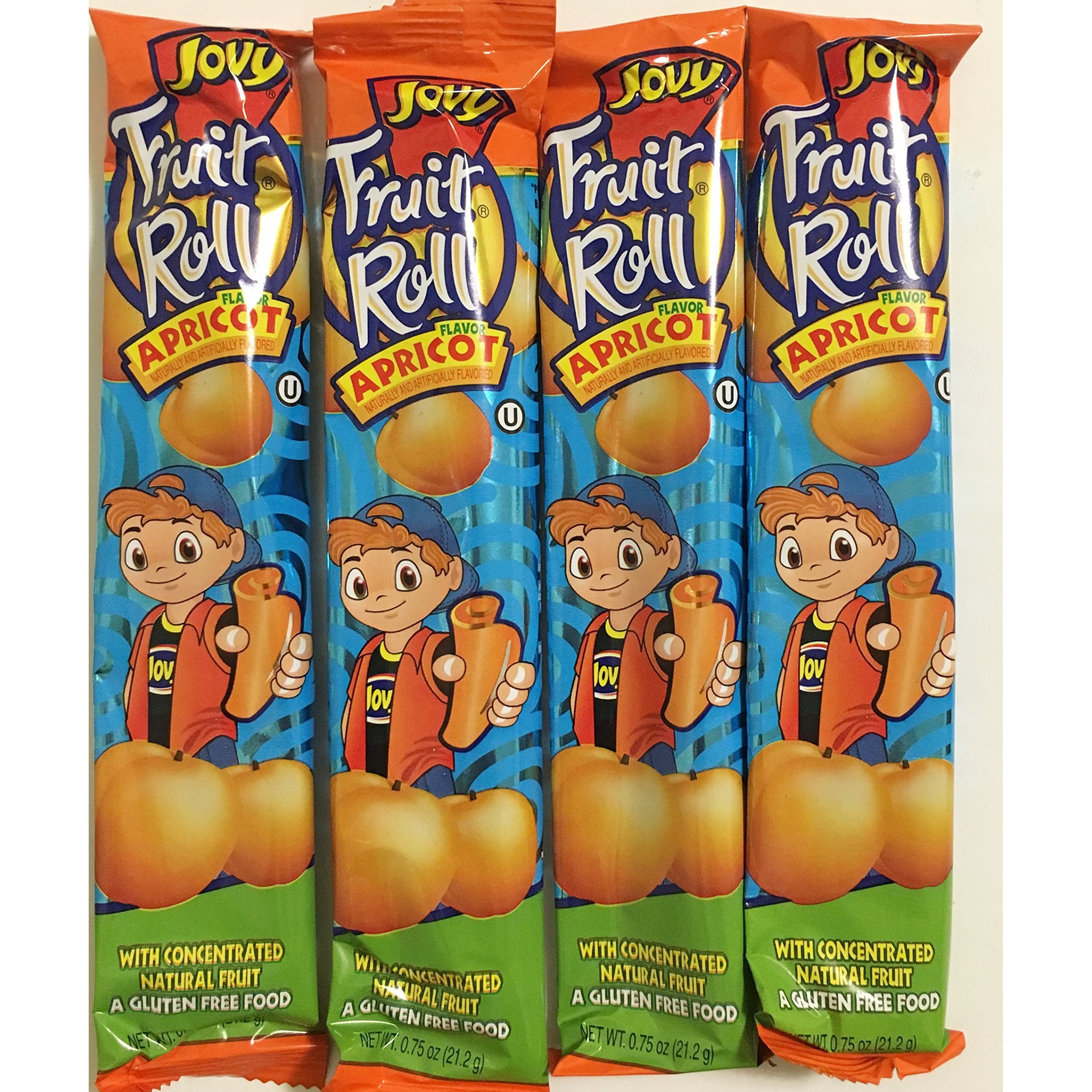 0.75Oz Jovy Fruit Roll Snack, Apricot (16 Single Packets Per Order)